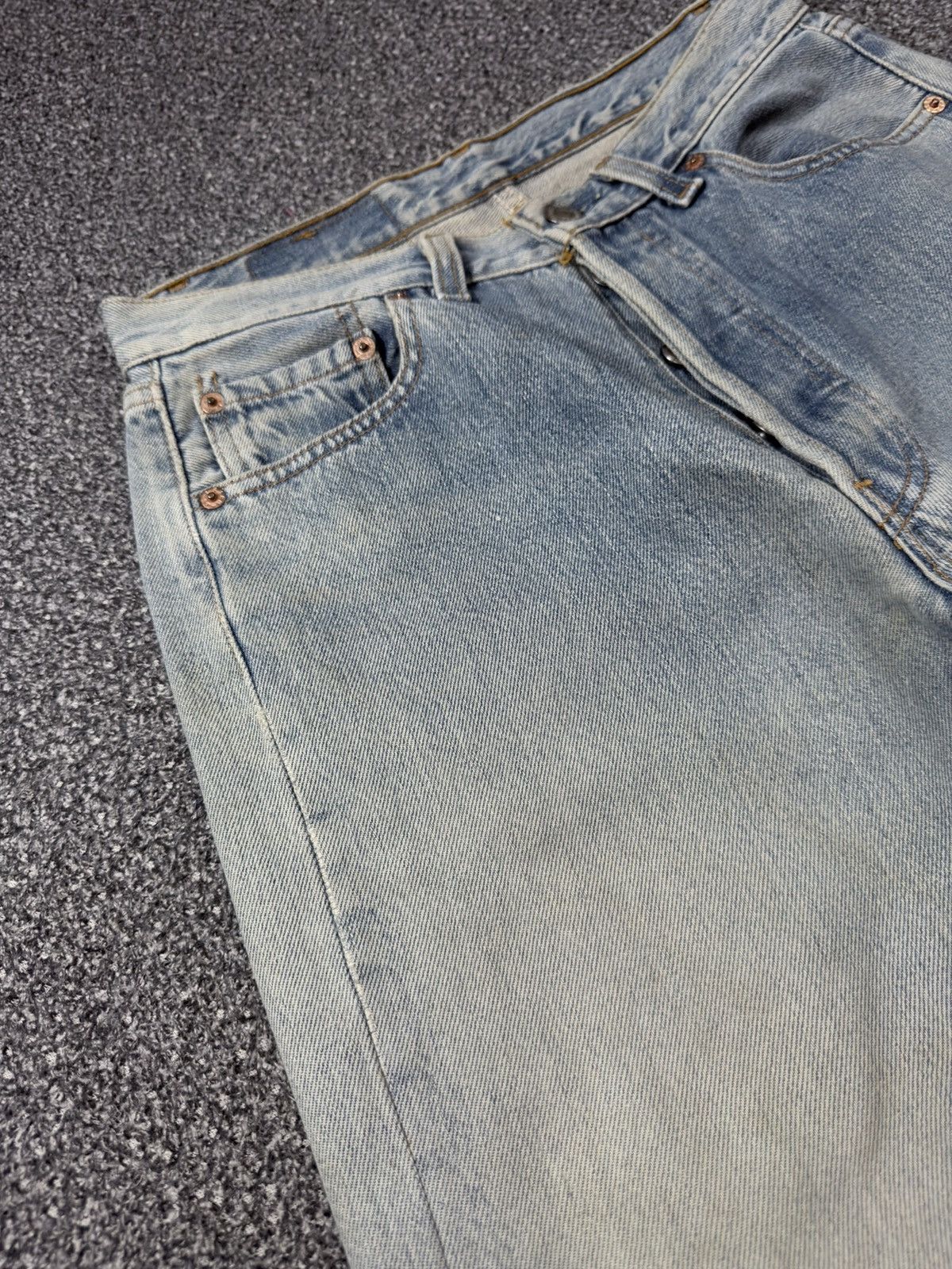 Levi's Vintage Clothing Vintage Levi’s 501 USA 90s Distressed Fade Denim Size US 29 - 4 Thumbnail