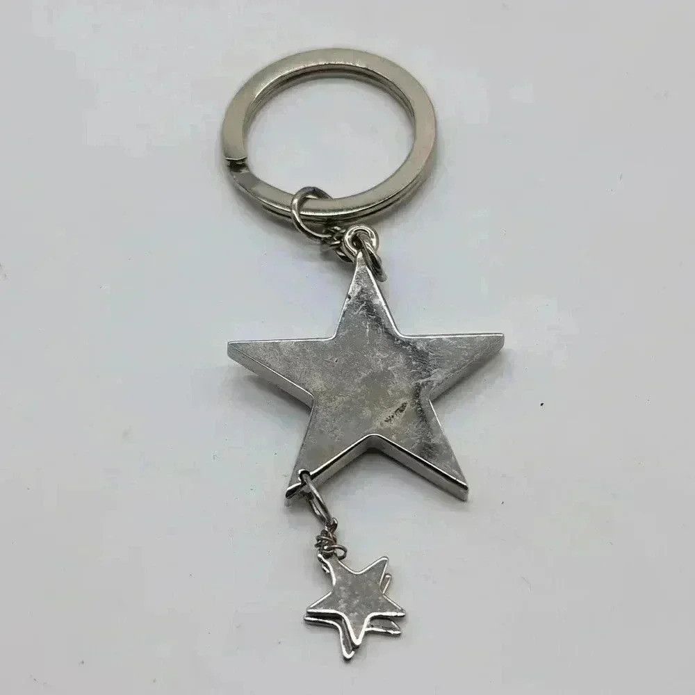 Designer Vintage 3 Star Silver Tone Key ring Size ONE SIZE - 3 Thumbnail