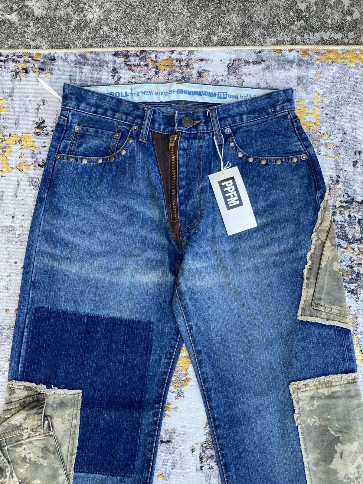 PPFM PPFM patchwork rebuild denim pants camouflage cargo pockets Size US 30 / EU 46 - 3 Thumbnail