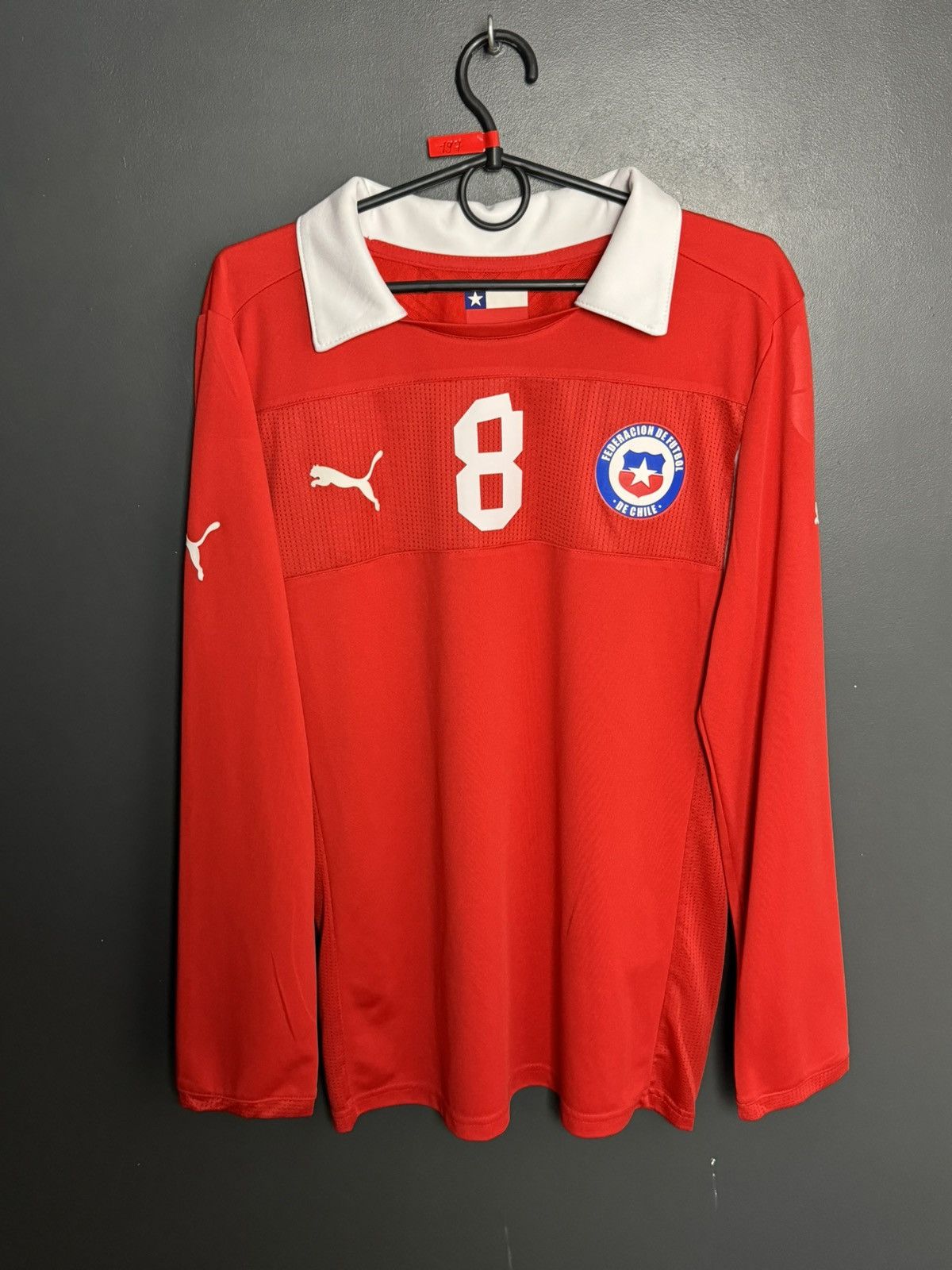 Puma Chile 12/14 Home Diaz Match Issue Football Long Sleeve Shirt Size US M / EU 48-50 / 2 - 2 Thumbnail