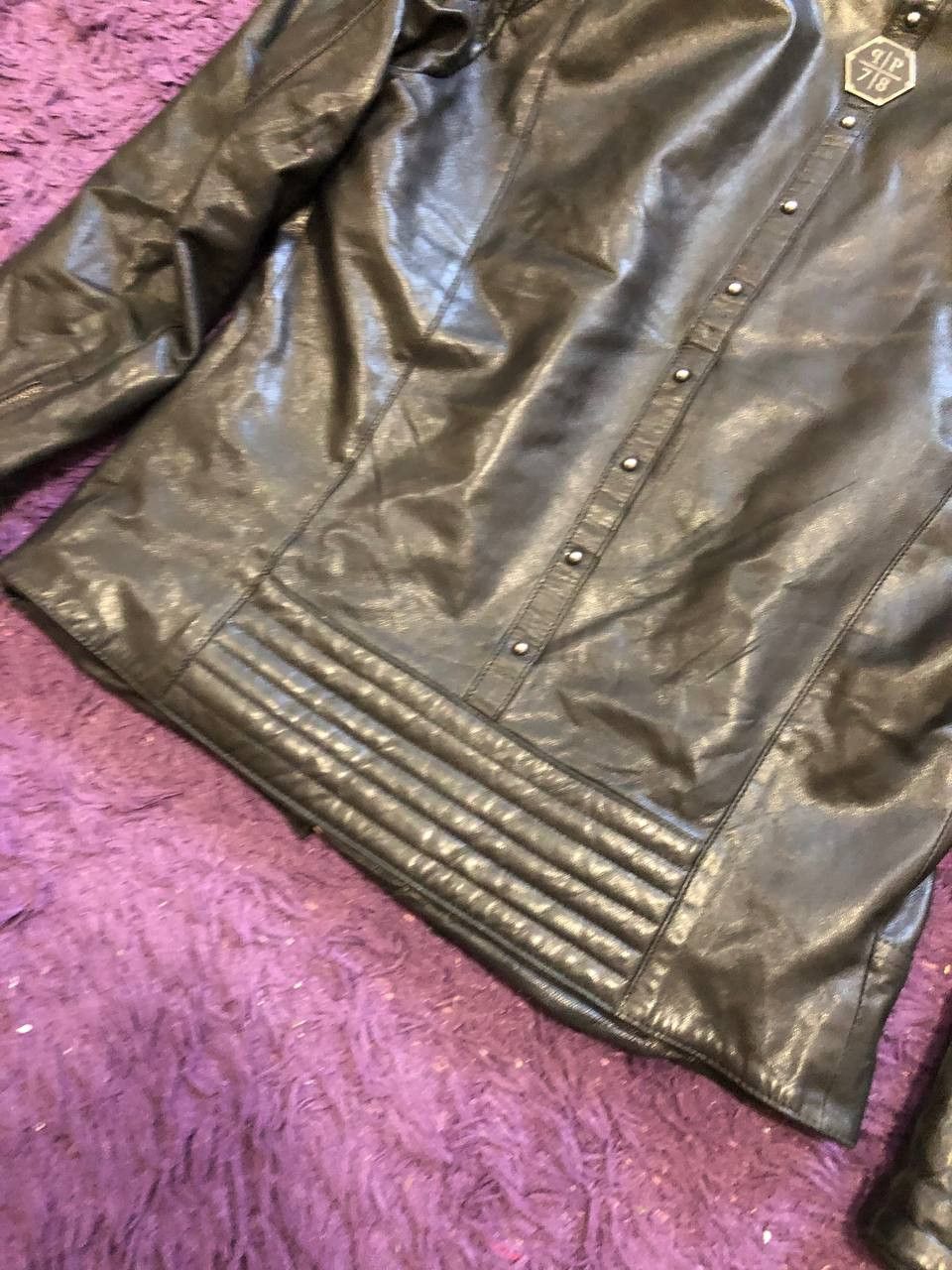 Philipp Plein Philipp Plein 's Black Leather Bomber Jacket Size US L / EU 52-54 / 3 - 19 Thumbnail