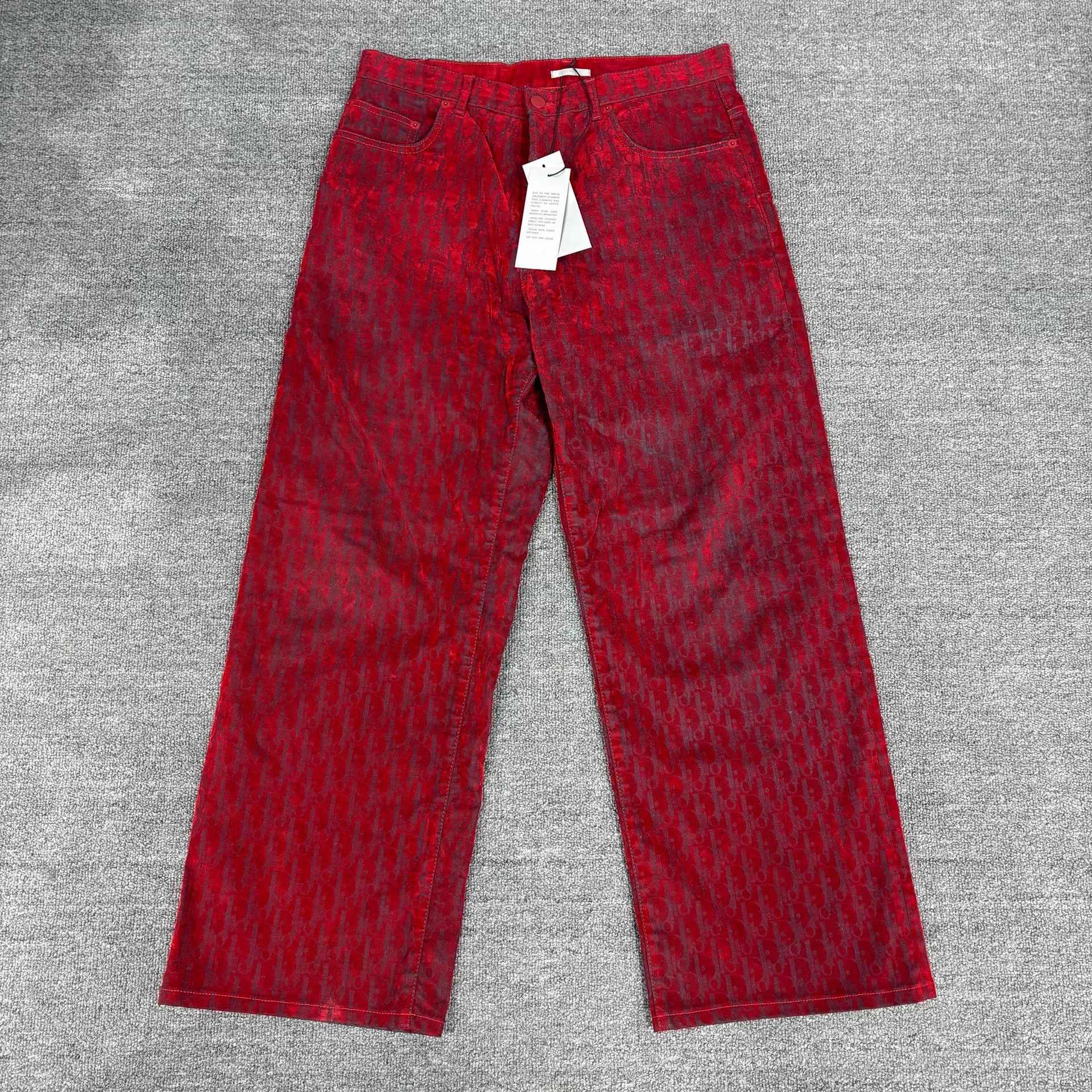 Dior Dior Red Rabbit Flocked Logo Jeans 31 NWT Size US 31 - 2 Thumbnail