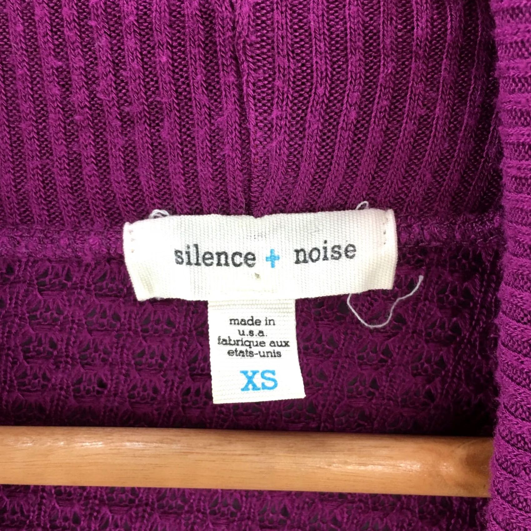 Vintage Silence Noise Cardigan Sweater Womens XS Purple Knit Open Front Long Sleeve Size XS / US 0-2 / IT 36-38 - 6 Thumbnail