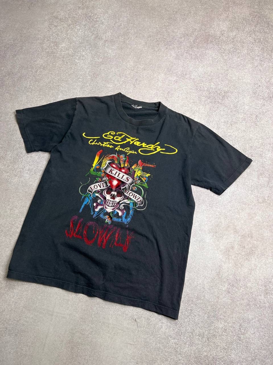 Ed Hardy × Vintage Vintage Ed Hardy Y2K Tattoo Graphic Boxy T-shirt M Size US M / EU 48-50 / 2 - 2 Thumbnail