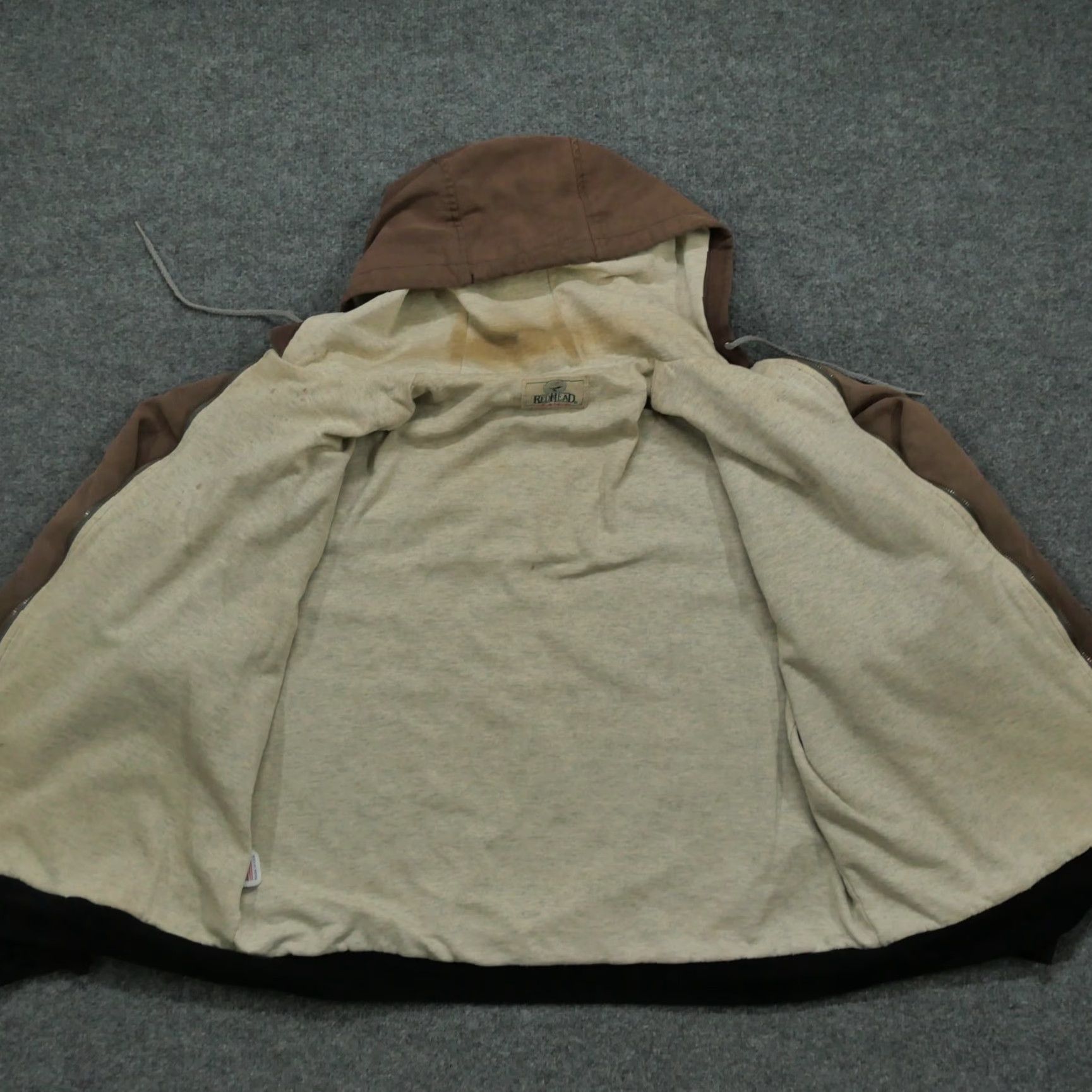 Vintage VINTAGE DuckHead Jacket Mens XLT Brown 90s Hooded Lined Cotton Canvas Zip Workwear Grunge 90s Mens XLT Brown Size US XL / EU 56 / 4 - 7 Thumbnail
