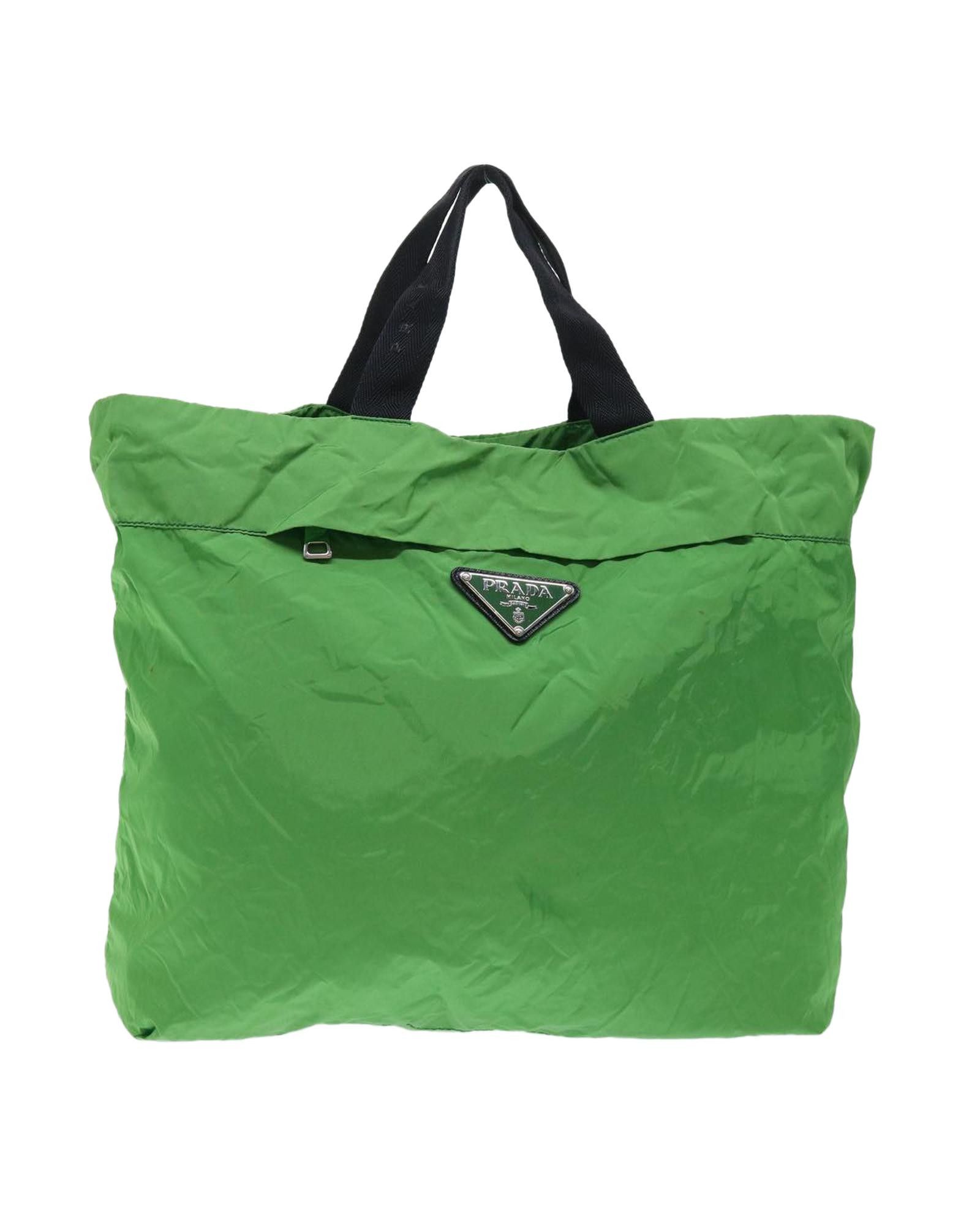 image of Prada Green Synthetic Shopping Hand Bag, Women's