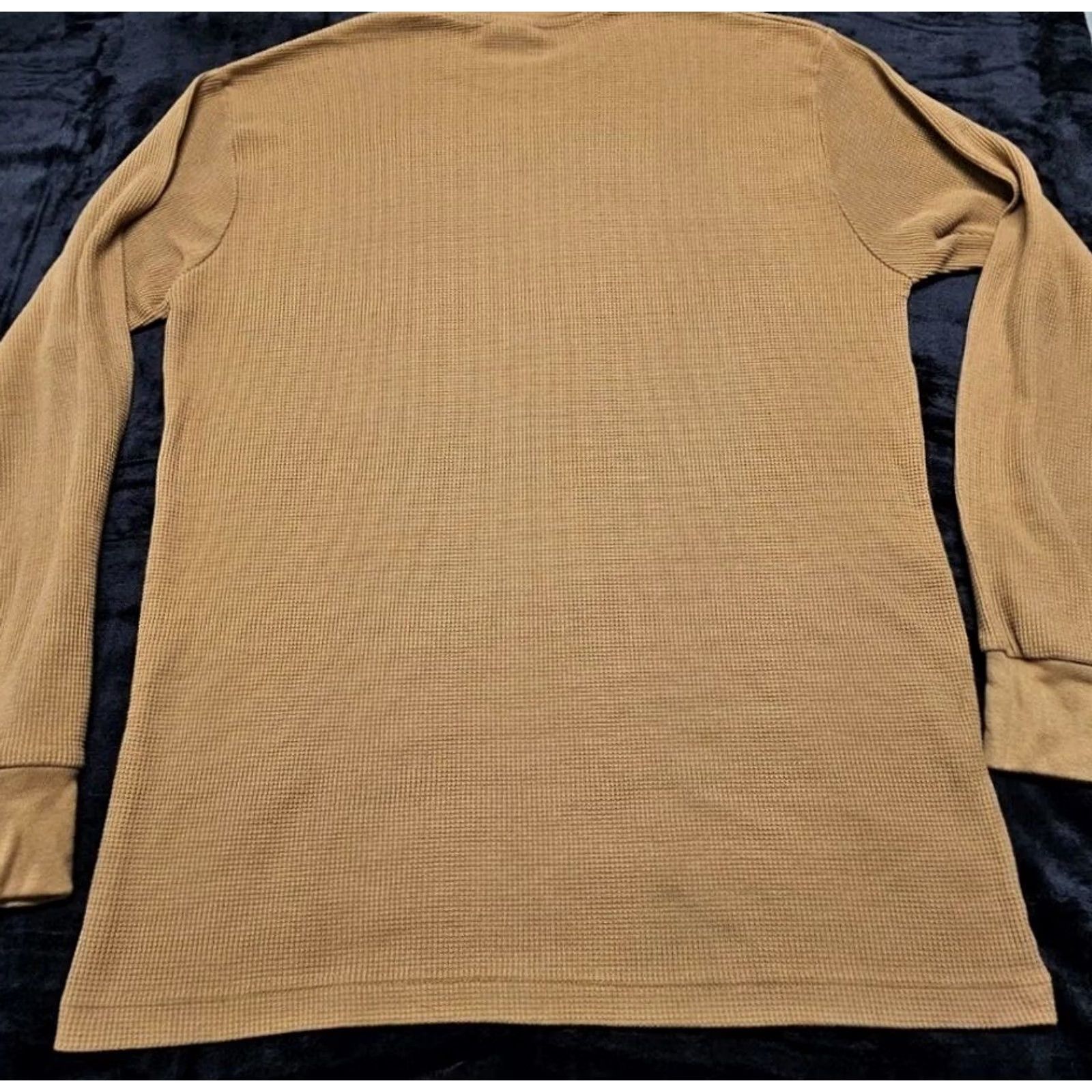 Camel VINTAGE Empire Bigland XL Camel Thermal Waffle Knit Sweatshirt Men Long Sleeve Shirt Size US XL / EU 56 / 4 - 2 Thumbnail