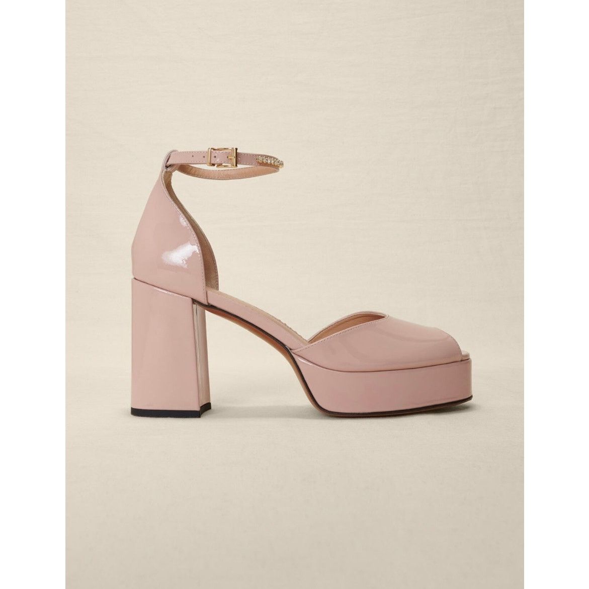 Maje NEW MAJE Patent leather heeled sandals Rose Blush 40 / 9.5 Size US 9.5 / IT 39.5 - 2 Thumbnail