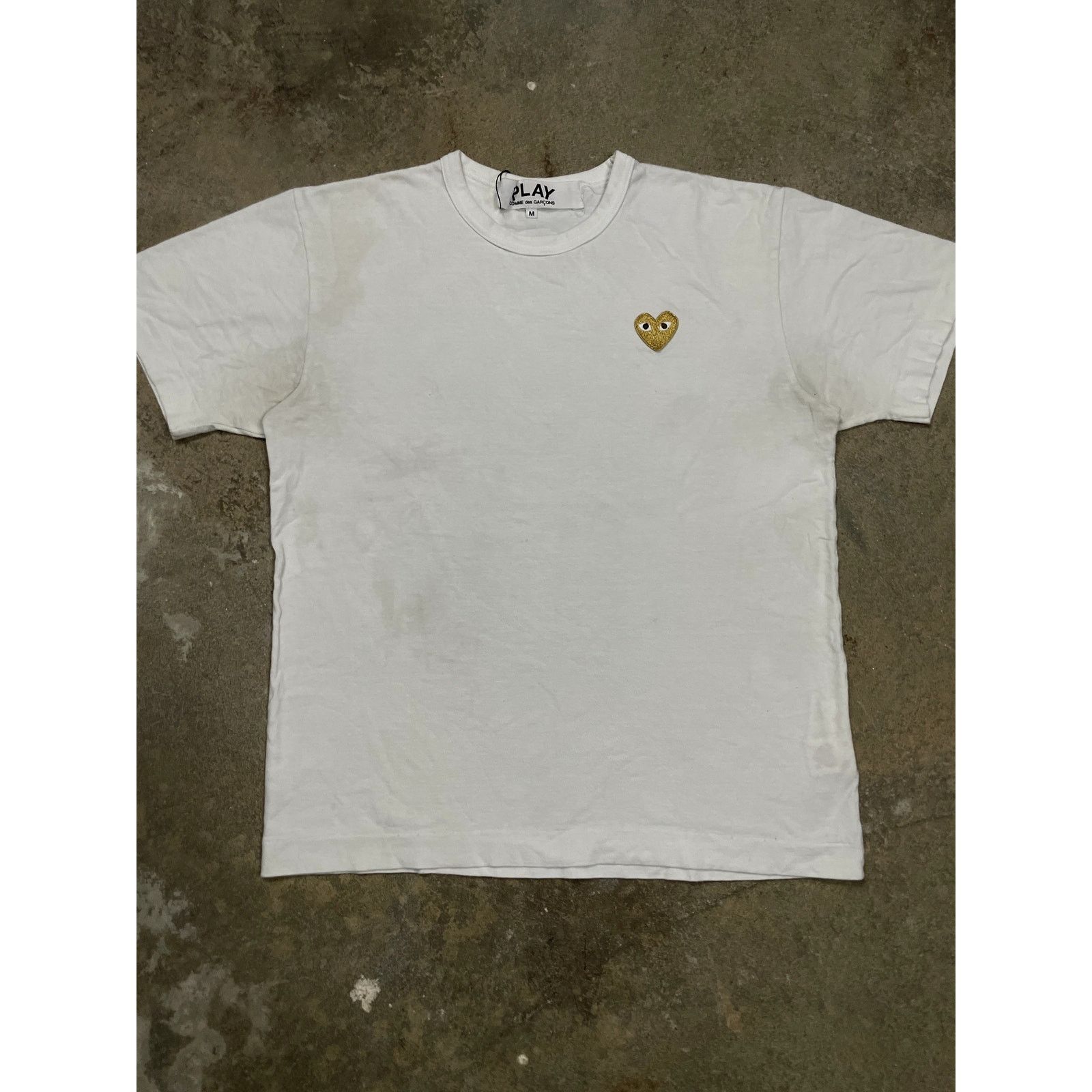 Comme des Garcons CDG Tee White Gold Heart Used Medium Size US M / EU 48-50 / 2 - 1 Thumbnail