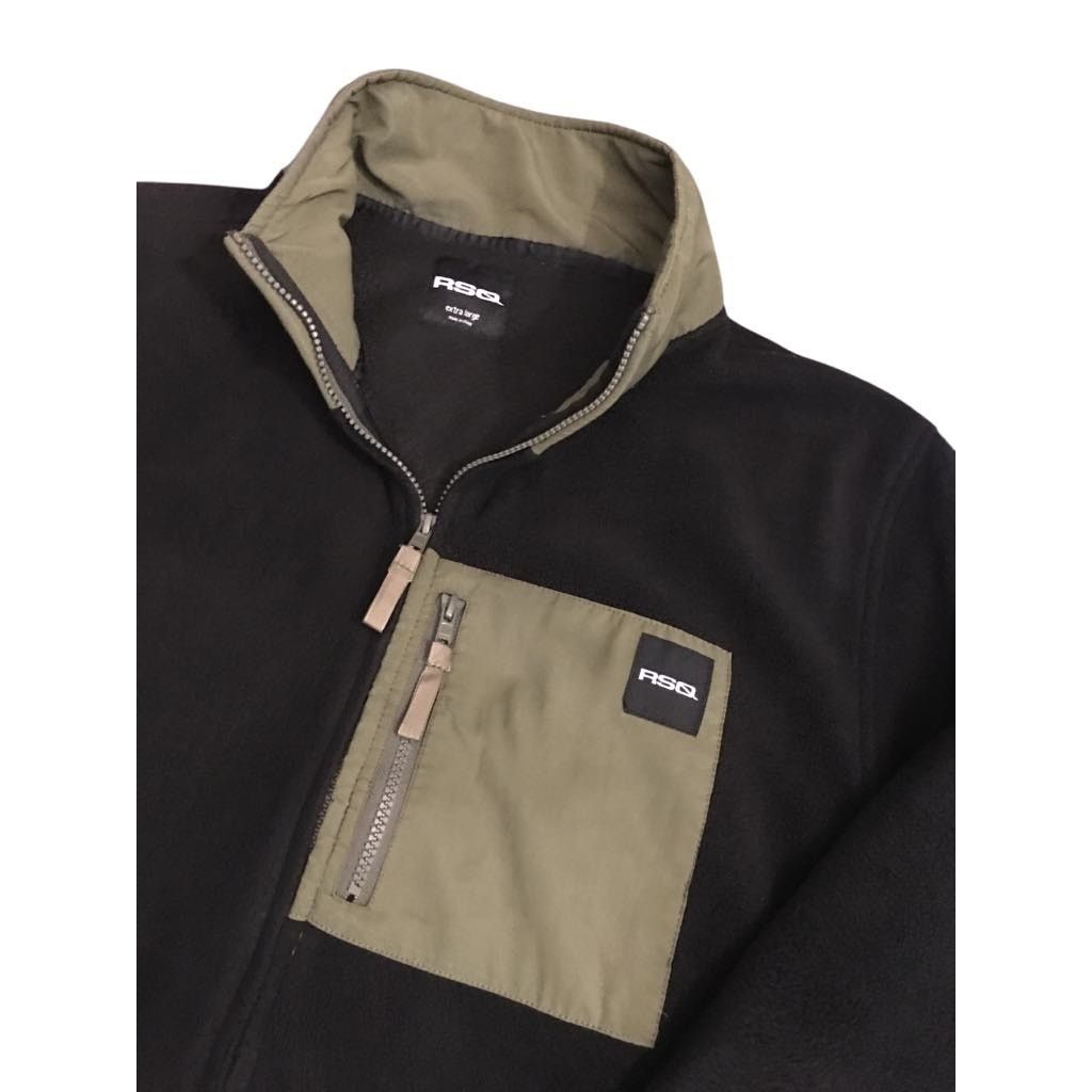 Other NEW Pullover 1/4 Zip Fleece Sweatshirt Jacket Black Green XL Size US XL / EU 56 / 4 - 3 Thumbnail