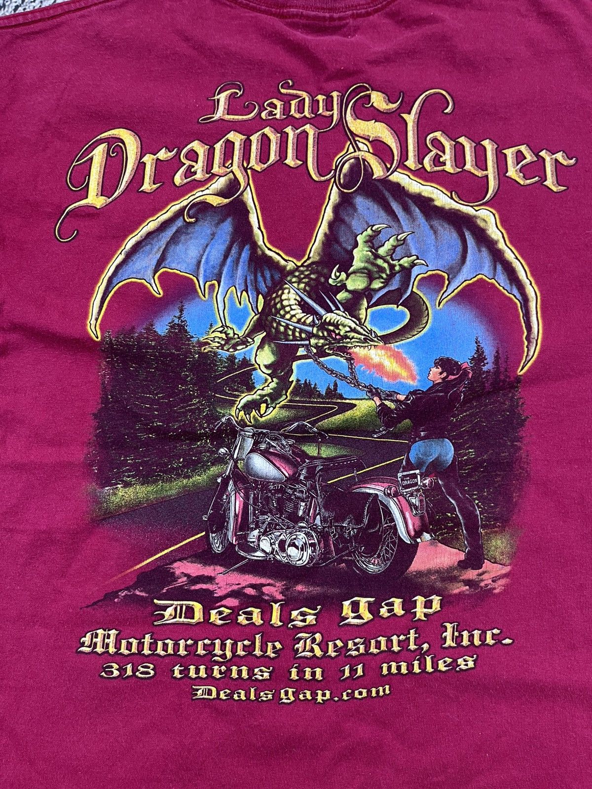 Band Tees Vintage 90s Dragon Slayer motorcycle biker big logo tee L Size US M / EU 48-50 / 2 - 2 Thumbnail