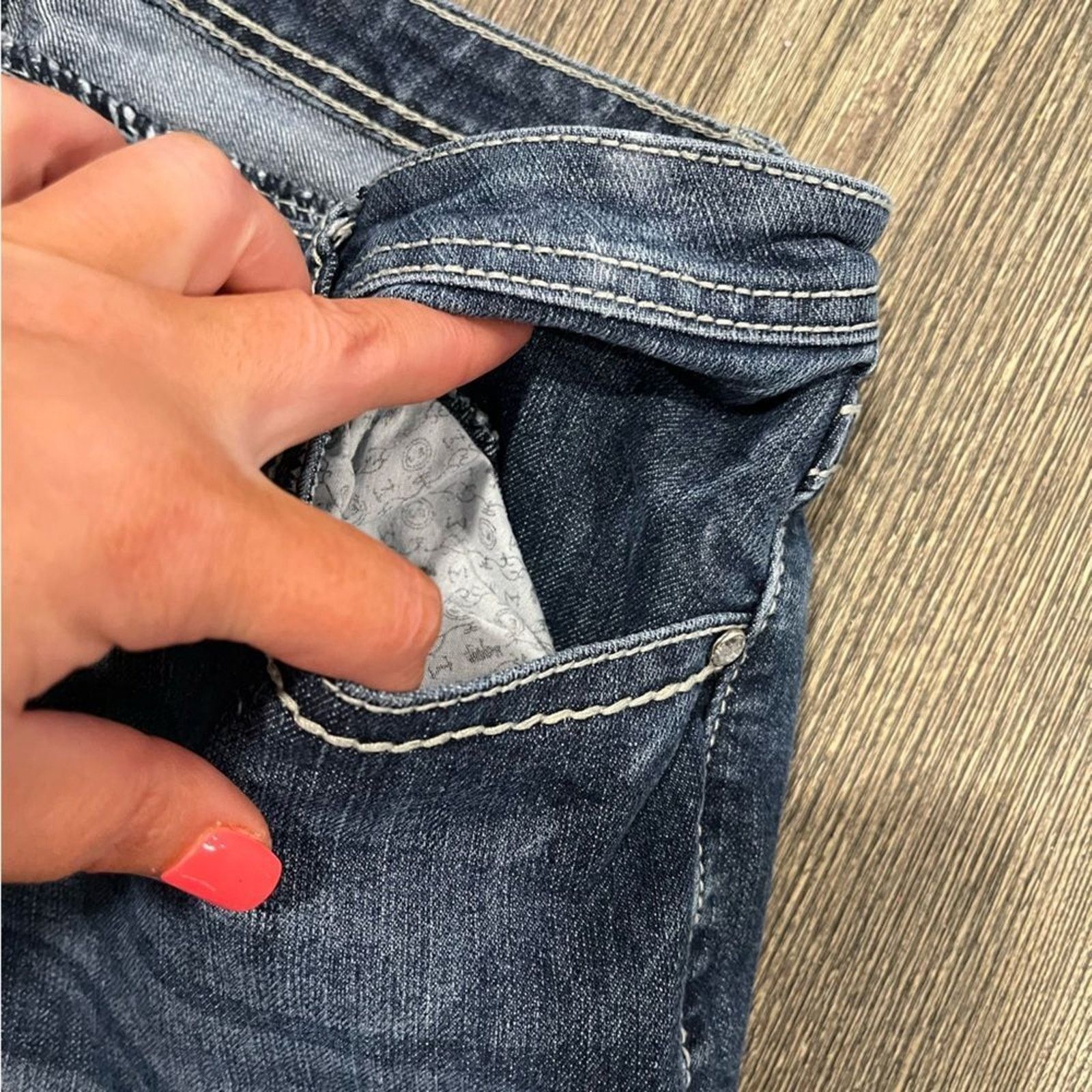 Earl Jeans Earl Jean Straight Jeans Mid-Rise Beaded Embellished Sz 12 Size 34" / US 12 / IT 48 - 5 Thumbnail