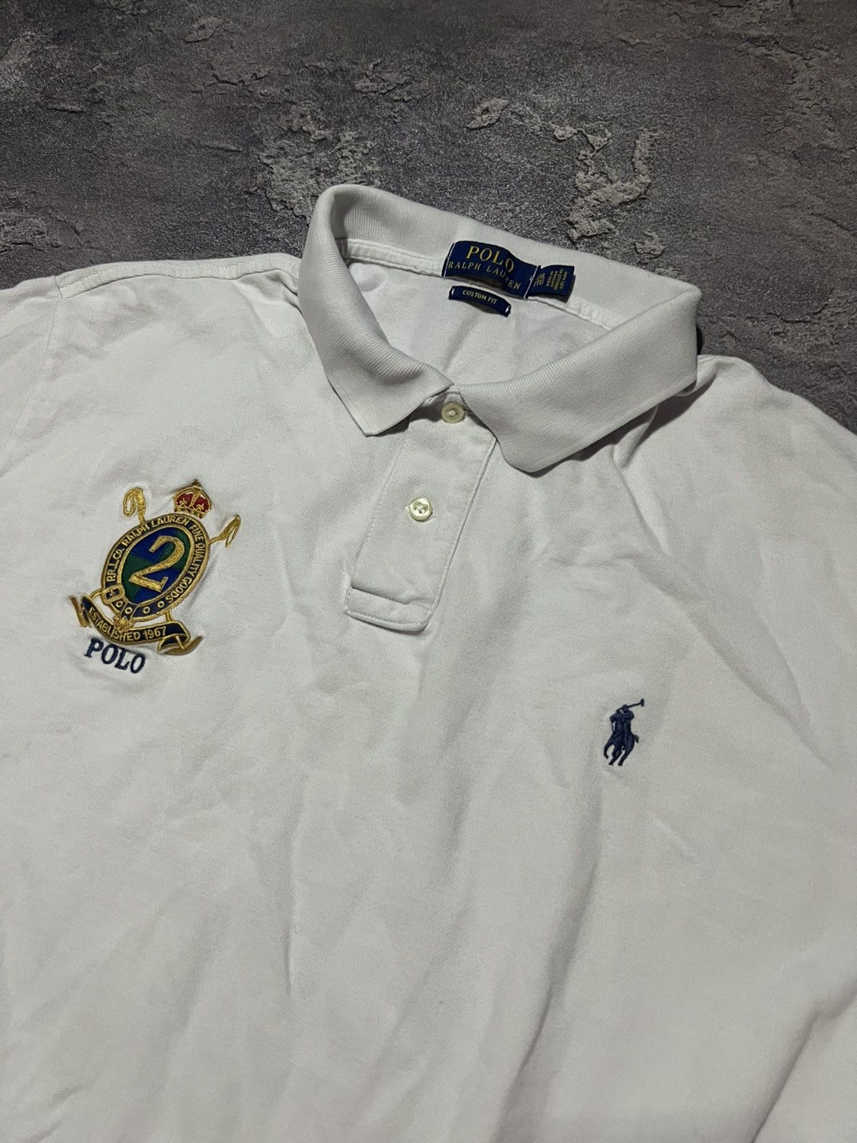 Ralph Lauren Vintage 90s Polo Ralph Lauren Big Logo Polo Tee Luxury Size US XXL / EU 58 / 5 - 2 Thumbnail