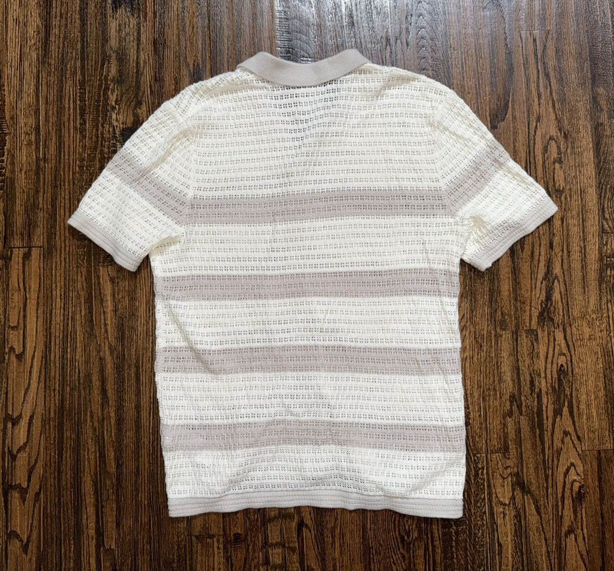 Abercrombie & Fitch Abercrombie & Fitch Knit Button-Up Sweater Polo Shirt Beige Size US L / EU 52-54 / 3 - 3 Thumbnail