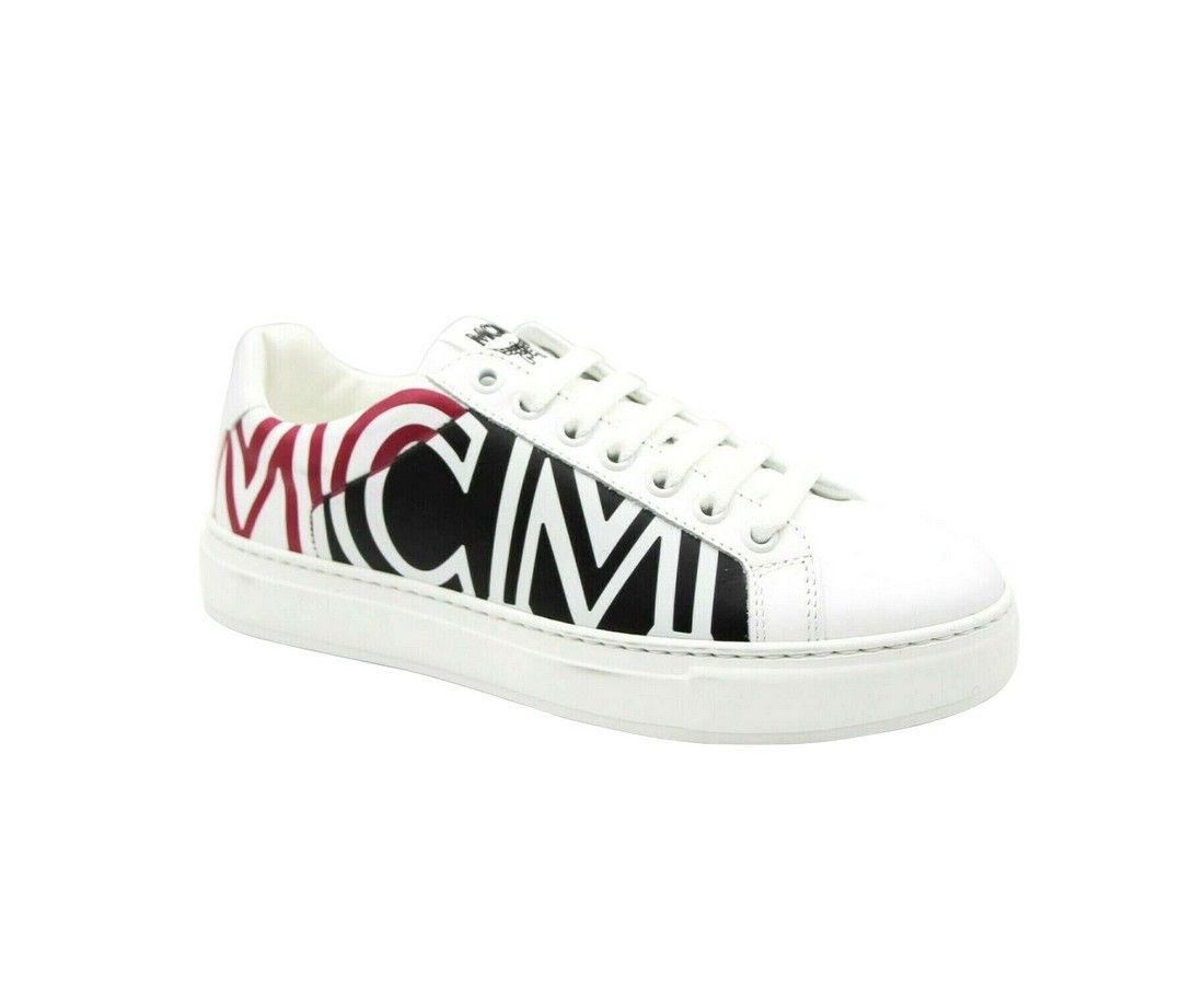 MCM Women's White / Black Leather Logo Low Top Sneaker (36 EU / Size US 6 / IT 36 - 1 Thumbnail
