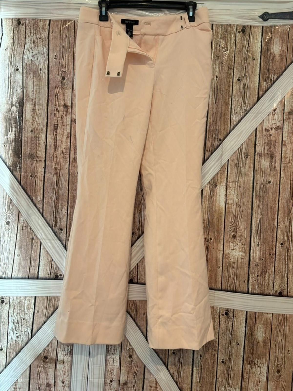 Designer Womens White House Black Market pink flare leg pants sz4#281 Size 27" / US 4 / IT 40 - 1 Preview