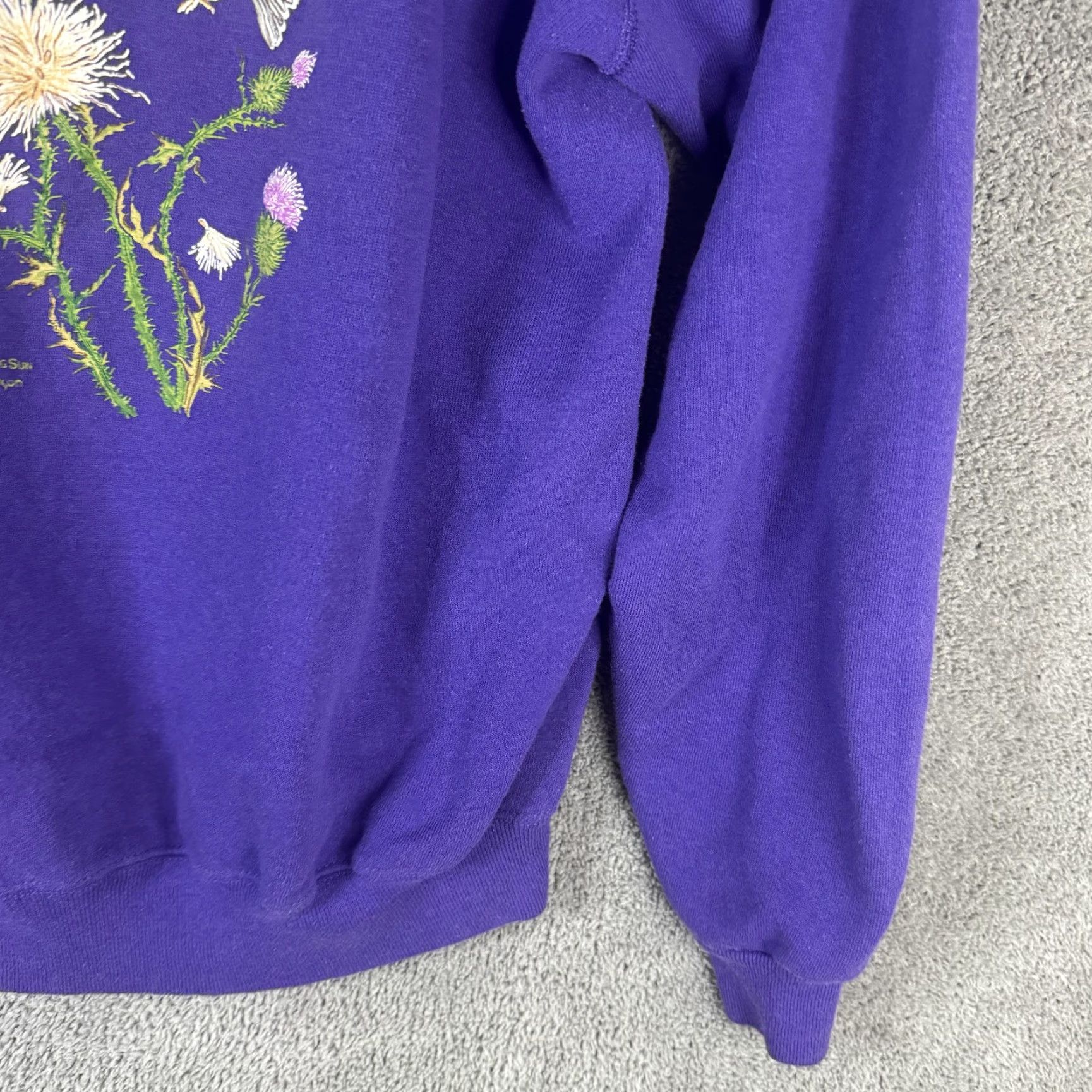 Vintage VINTAGE Morning Sun Womens Collared Fleece Shirt Purple Floral Bird Raglan Sleeve L Size L / US 10 / IT 46 - 3 Thumbnail