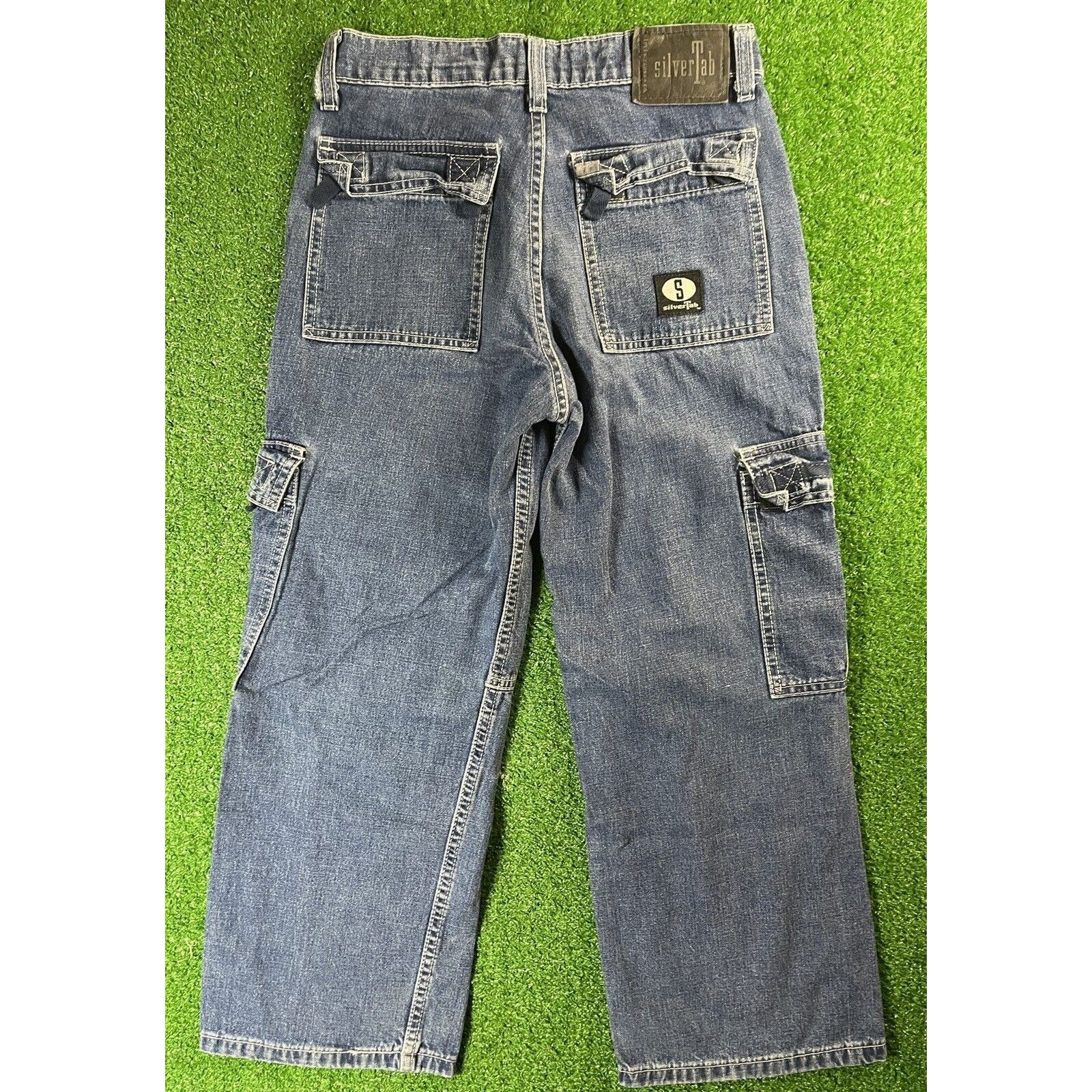 Levi's Vintage 90s Kids Levis Silver Tabs 10 Wide Leg Jeans Pants Size 25" / US 0 / IT 36 - 3 Thumbnail