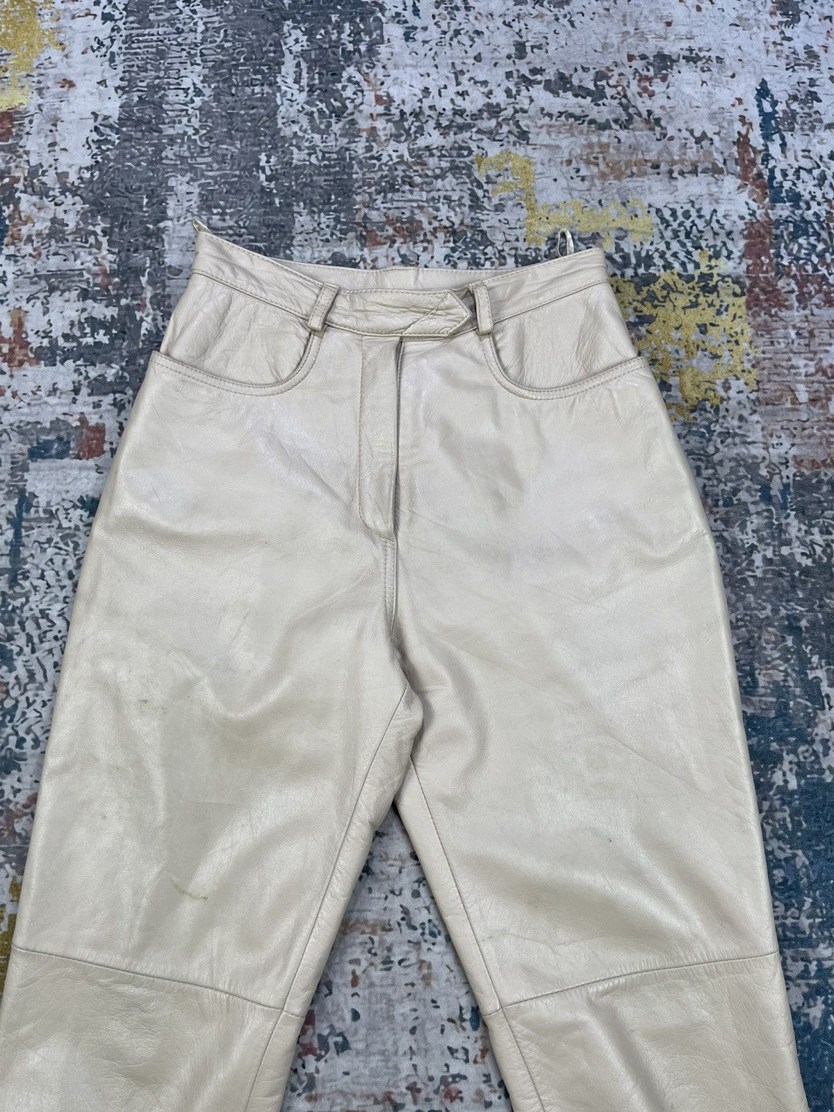 Genuine Leather Le Panier Marque Deposee Leather Pants Size 24" / US 00 / IT 34 - 3 Thumbnail