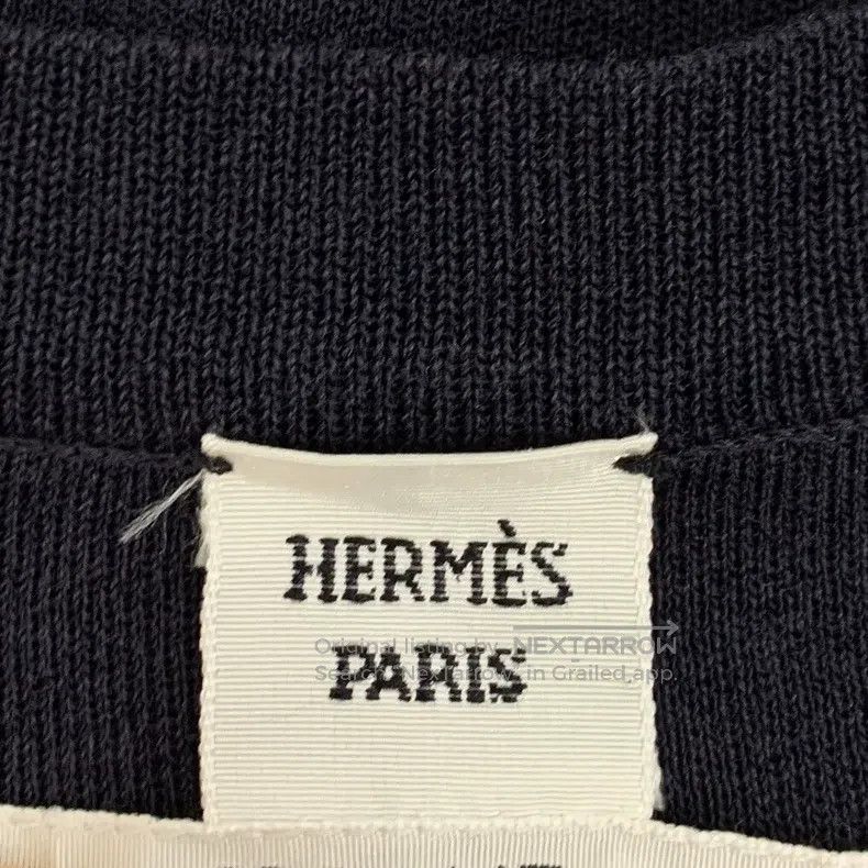 Hermes Hermes Black Pattern Printed Silk V-Neck Long Sleeve Knit Size XS / US 0-2 / IT 36-38 - 5 Thumbnail