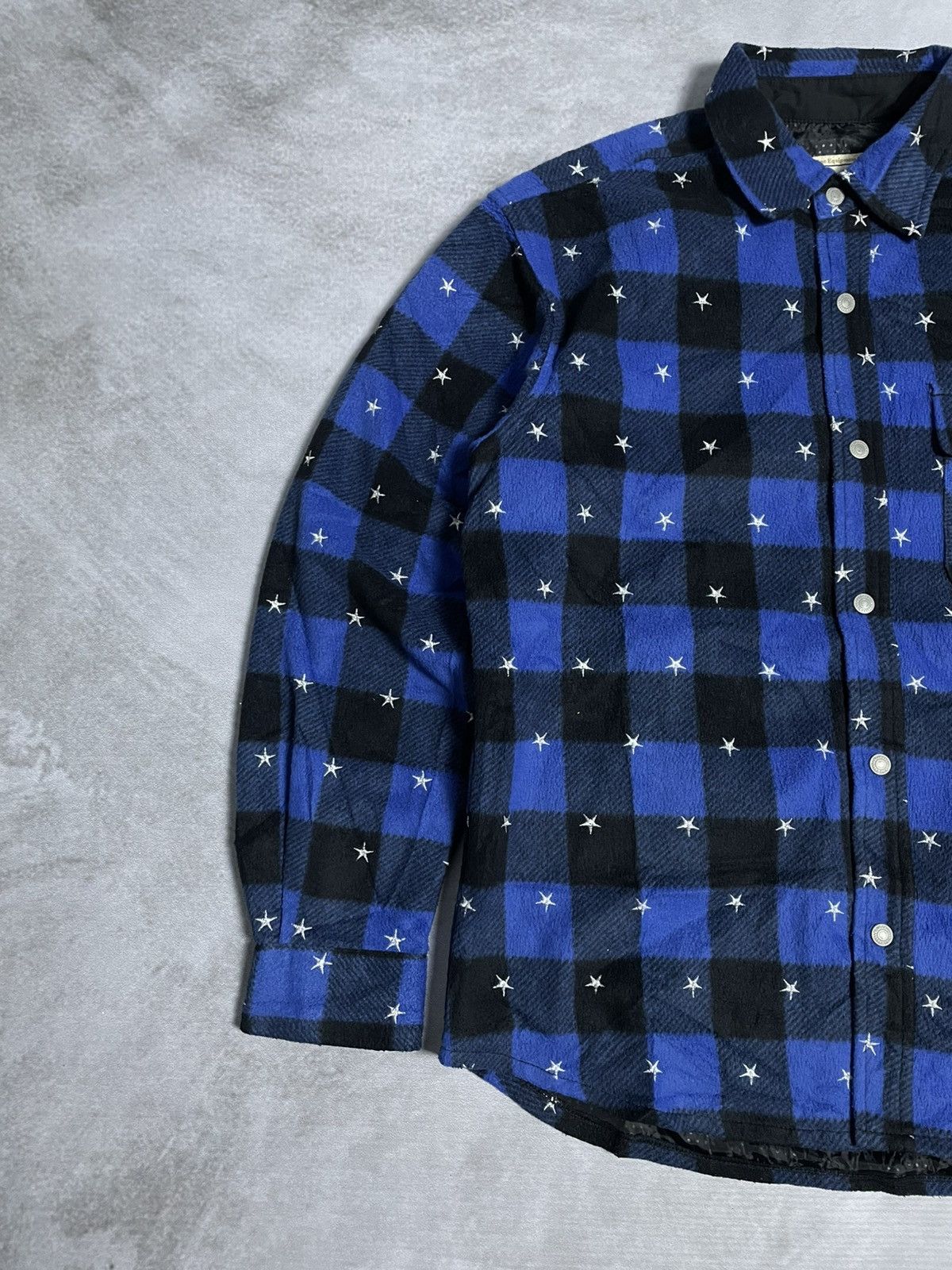 14th Addiction × If Six Was Nine × Tornado Mart 90’s Blue Cross Star Embroidered Flannel Shirt Size US M / EU 48-50 / 2 - 5 Thumbnail