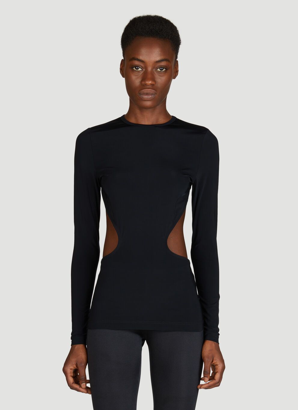 image of Balenciaga Cut-Out Top in Black, Women's (Size Small)