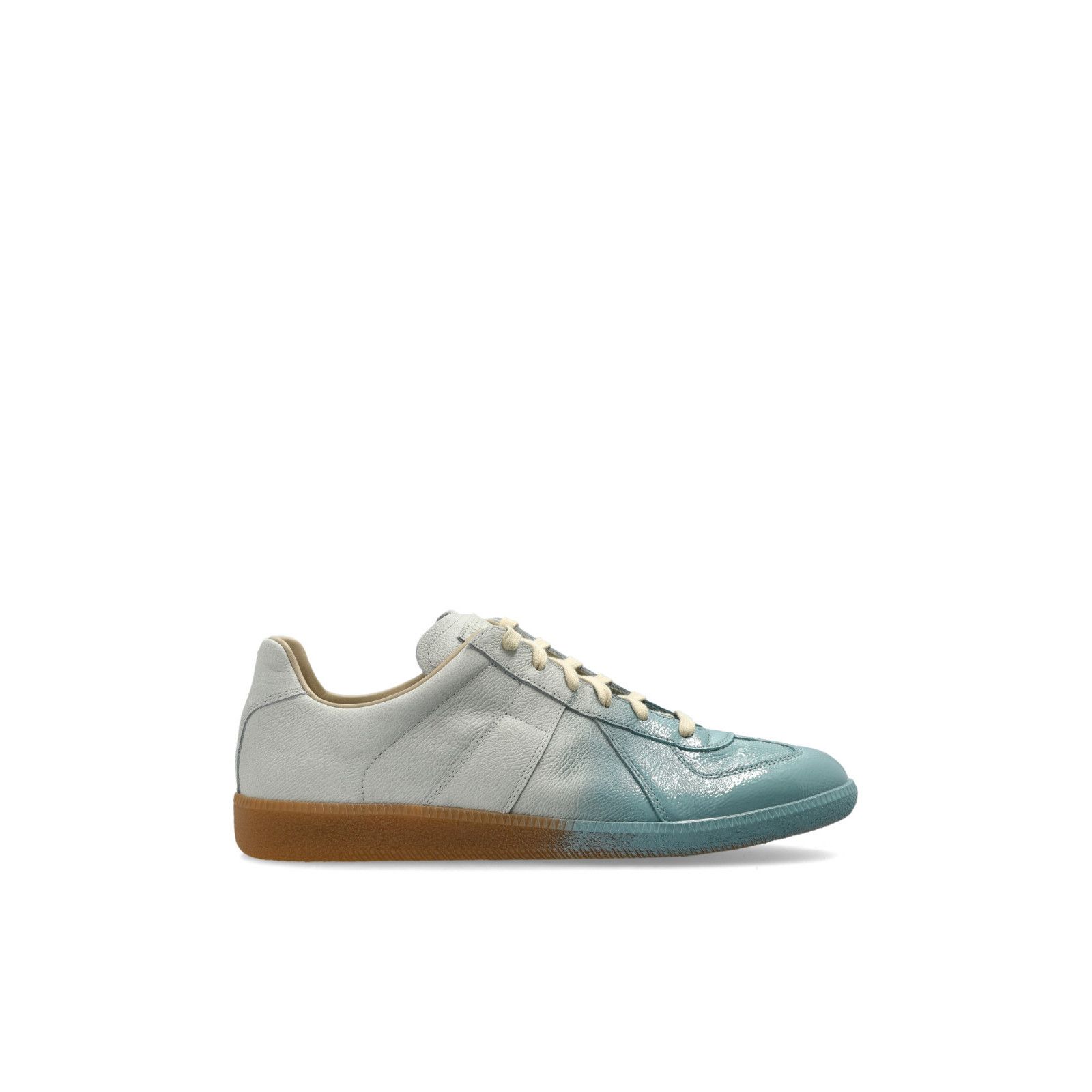 Maison Margiela Low Top Ace Sneakers Blue Perforated Leather | Grailed