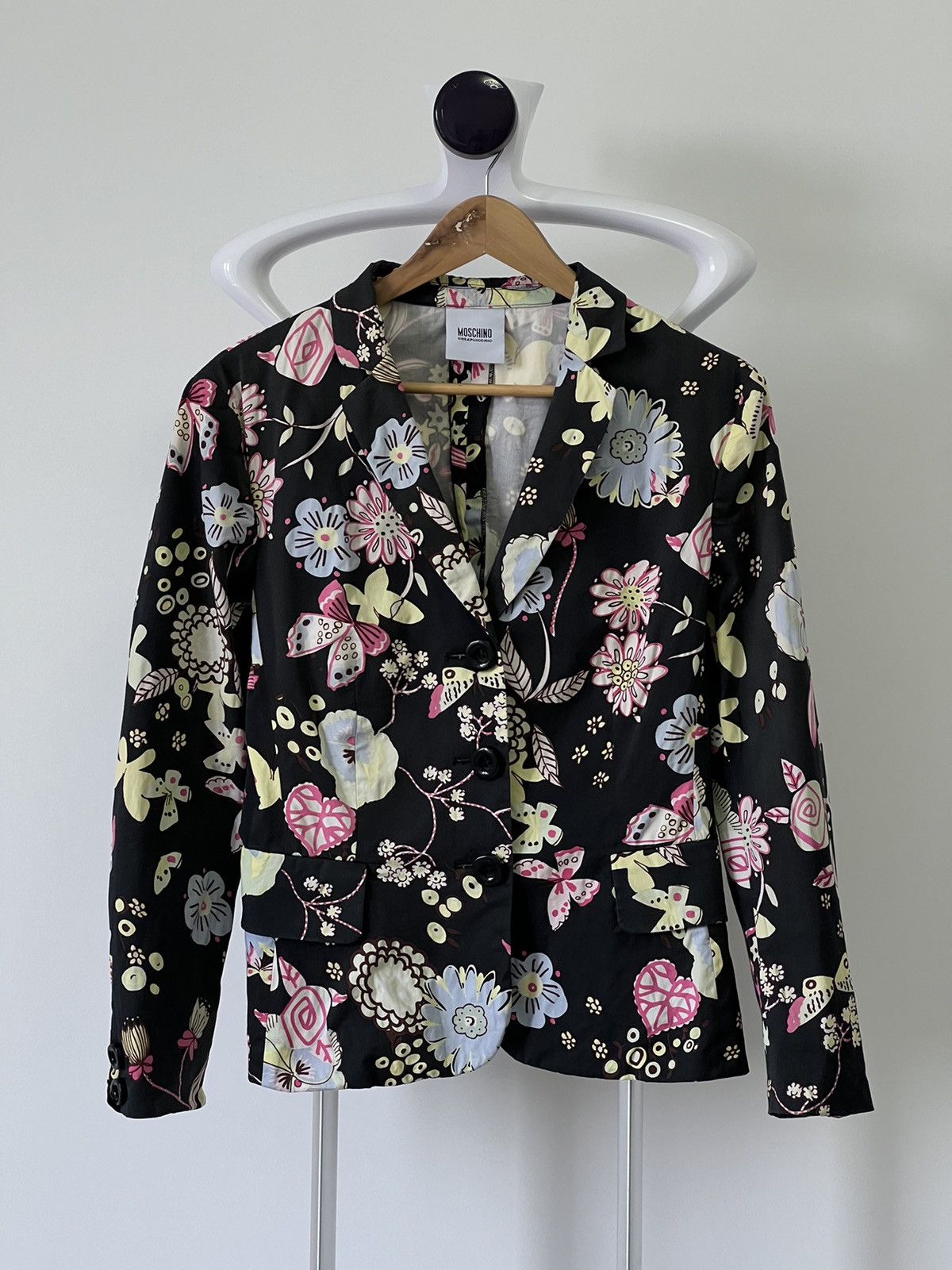 Moschino Moschino Cheapandchic Flower Black Blazer By Moschino Size XL / US 12-14 / IT 48-50 - 1 Thumbnail