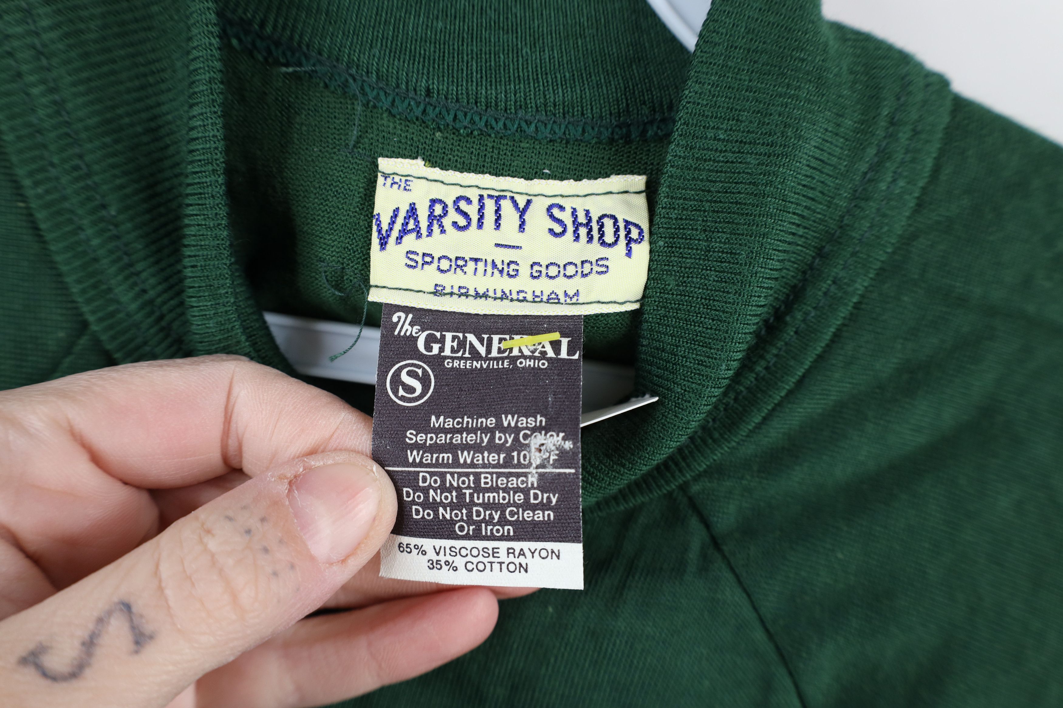 NOS Vintage 50s 60s Football Jersey T-Shirt Dark Green USA