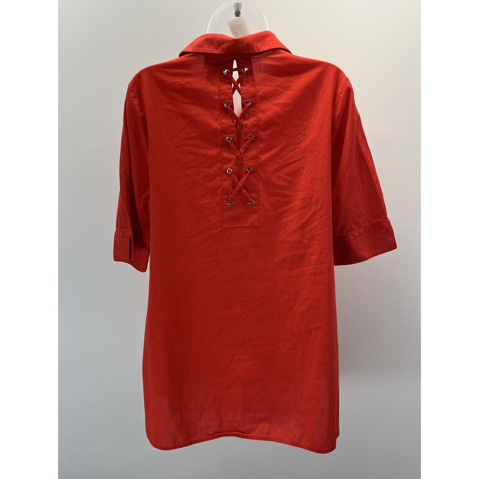 Chicos Chicos 1 Stretch Button Front Tunic Shirt Womens Orange Size ONE SIZE - 4 Thumbnail