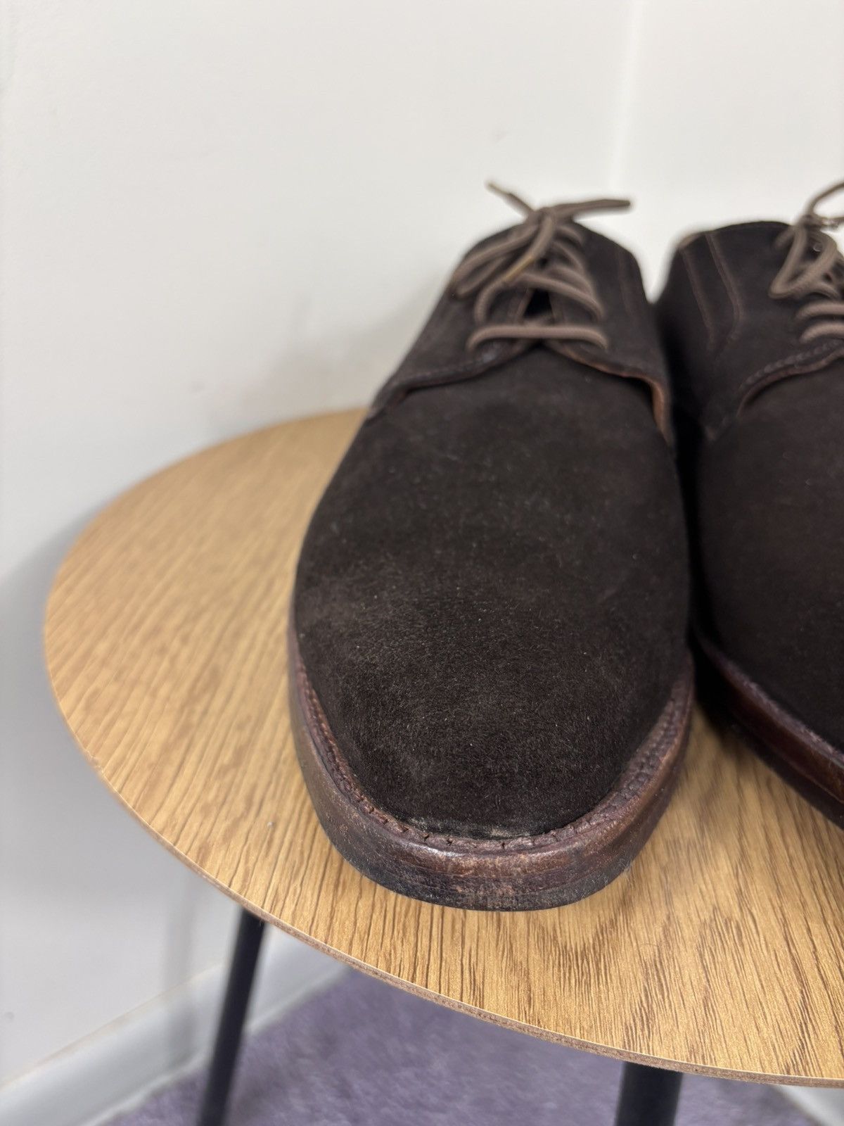 Heinrich Dinkelacker Heinrich Dinkelacker Men’s Dark Brown Suede Leather Shoes Size US 12 / EU 45 - 7 Thumbnail