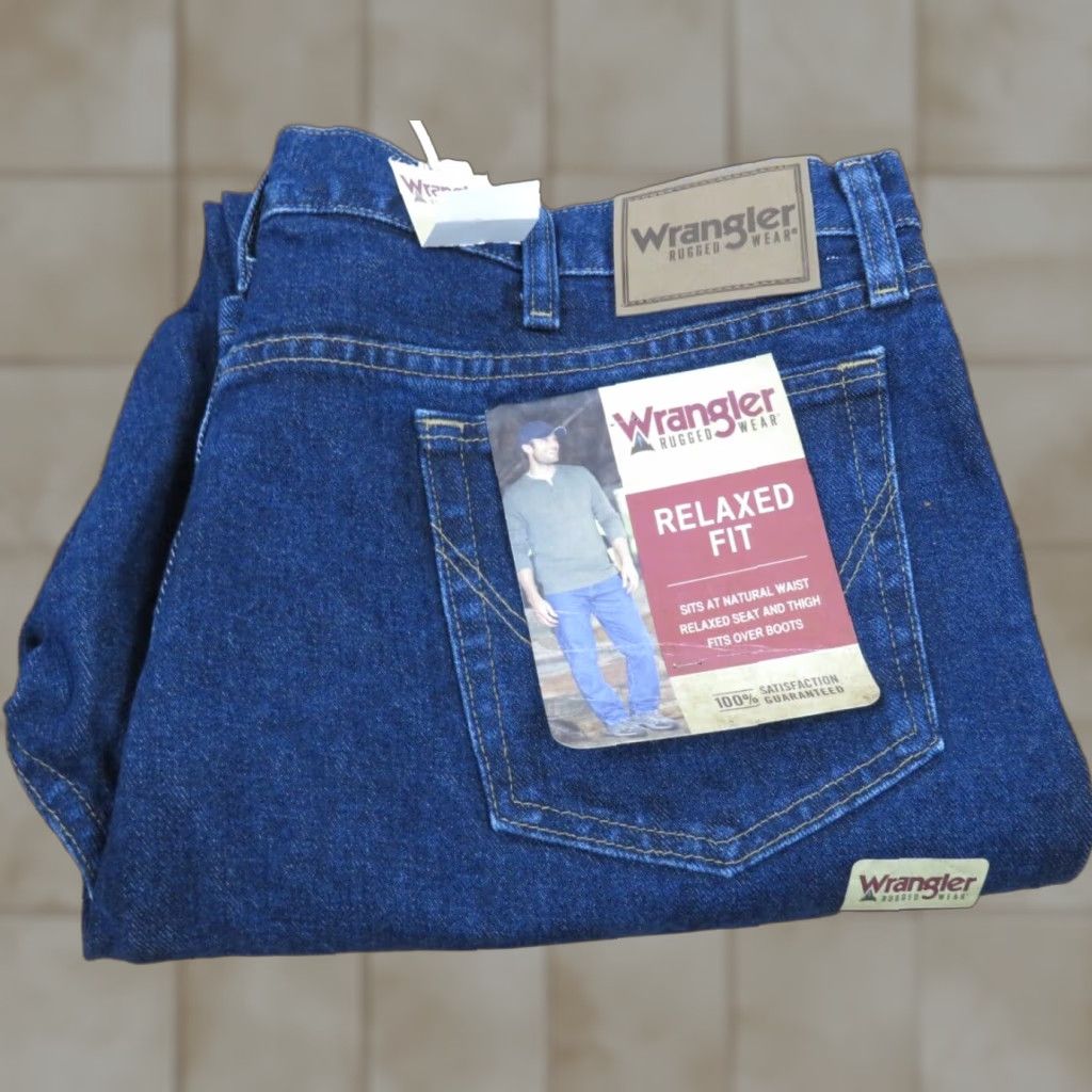Wrangler NOS With tags Wrangler Relaxed Fit Ranch farm jeans 40X32 dark blue Size US 40 / EU 56 - 1 Thumbnail