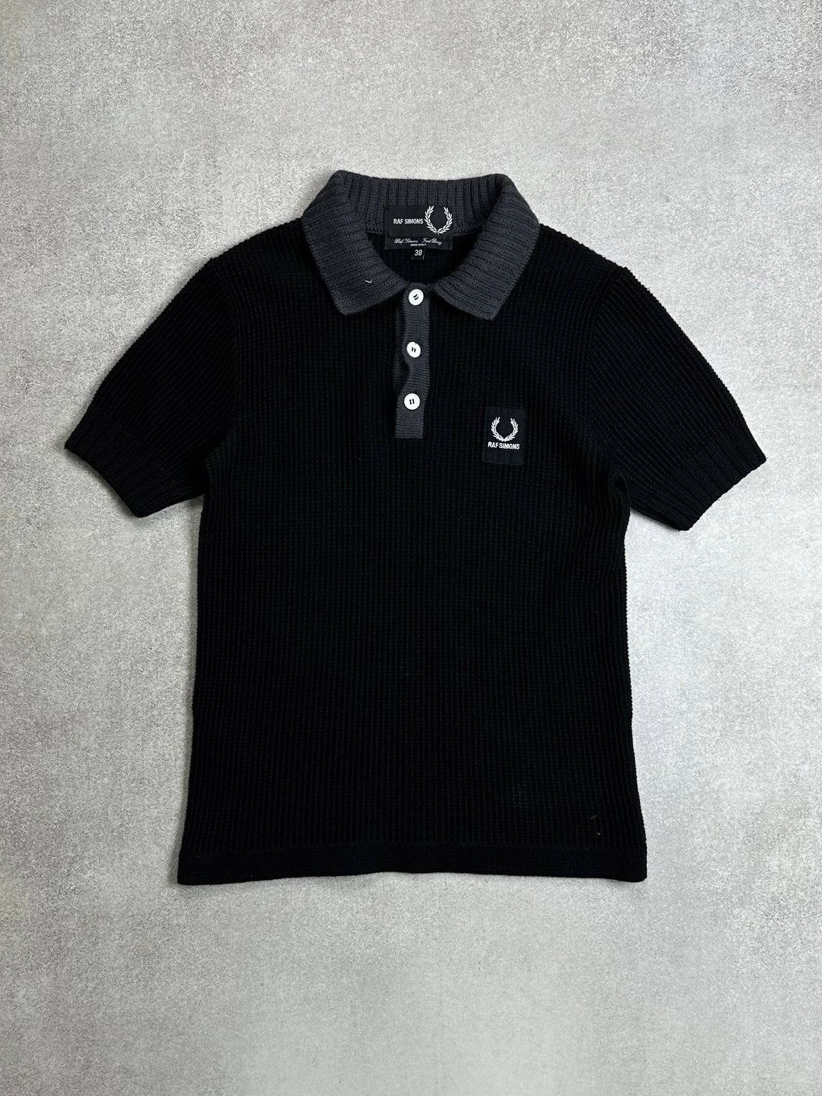 Fred Perry × Raf Simons Rare! Raf Simons x Fred Perry Knit Polo Shirt IT 38 Size US M / EU 48-50 / 2 - 1 Thumbnail