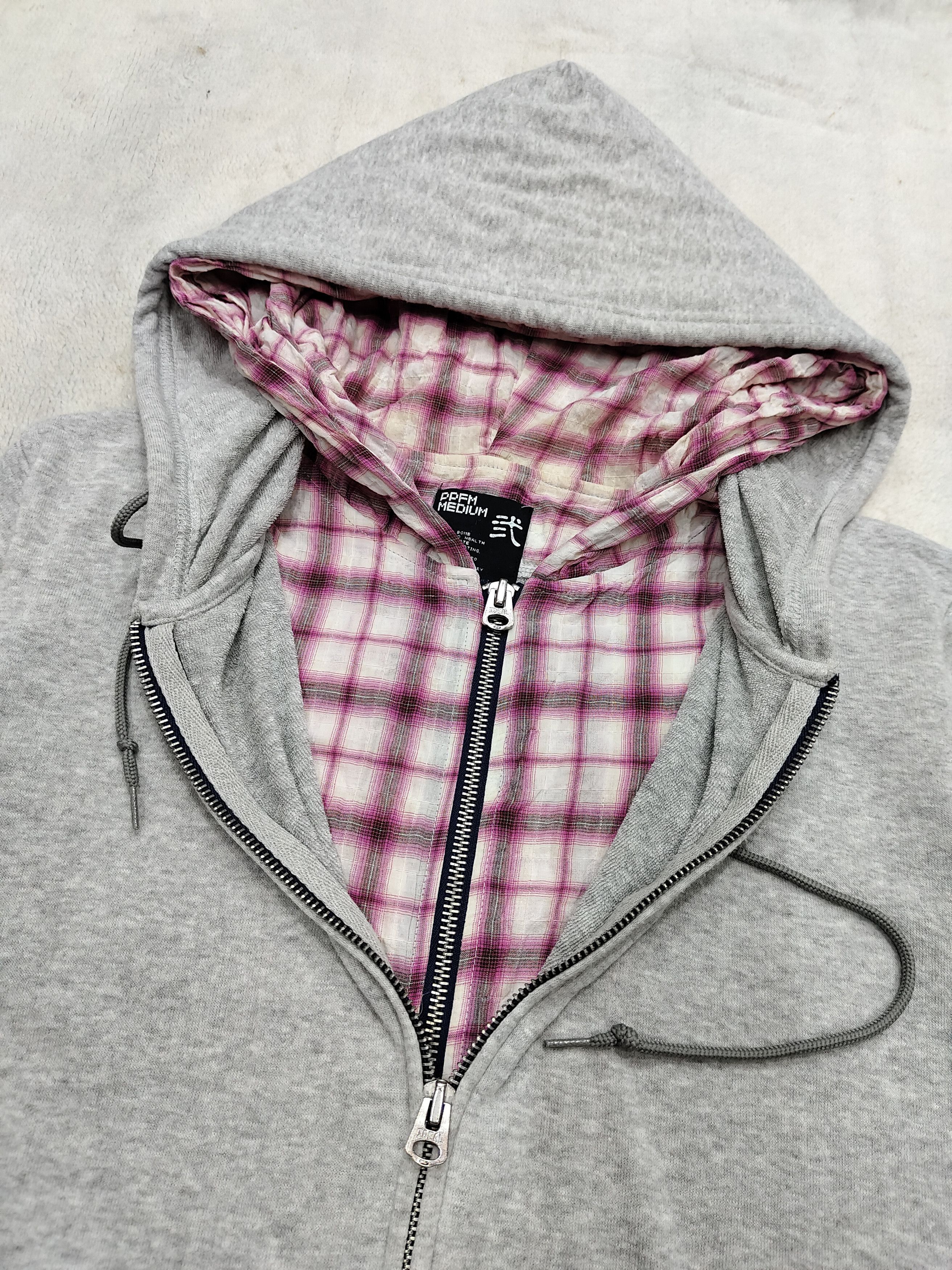 PPFM 00s PPFM🇯🇵 Plaid Lined Layered Double Zip Hoodie Size US M / EU 48-50 / 2 - 3 Thumbnail