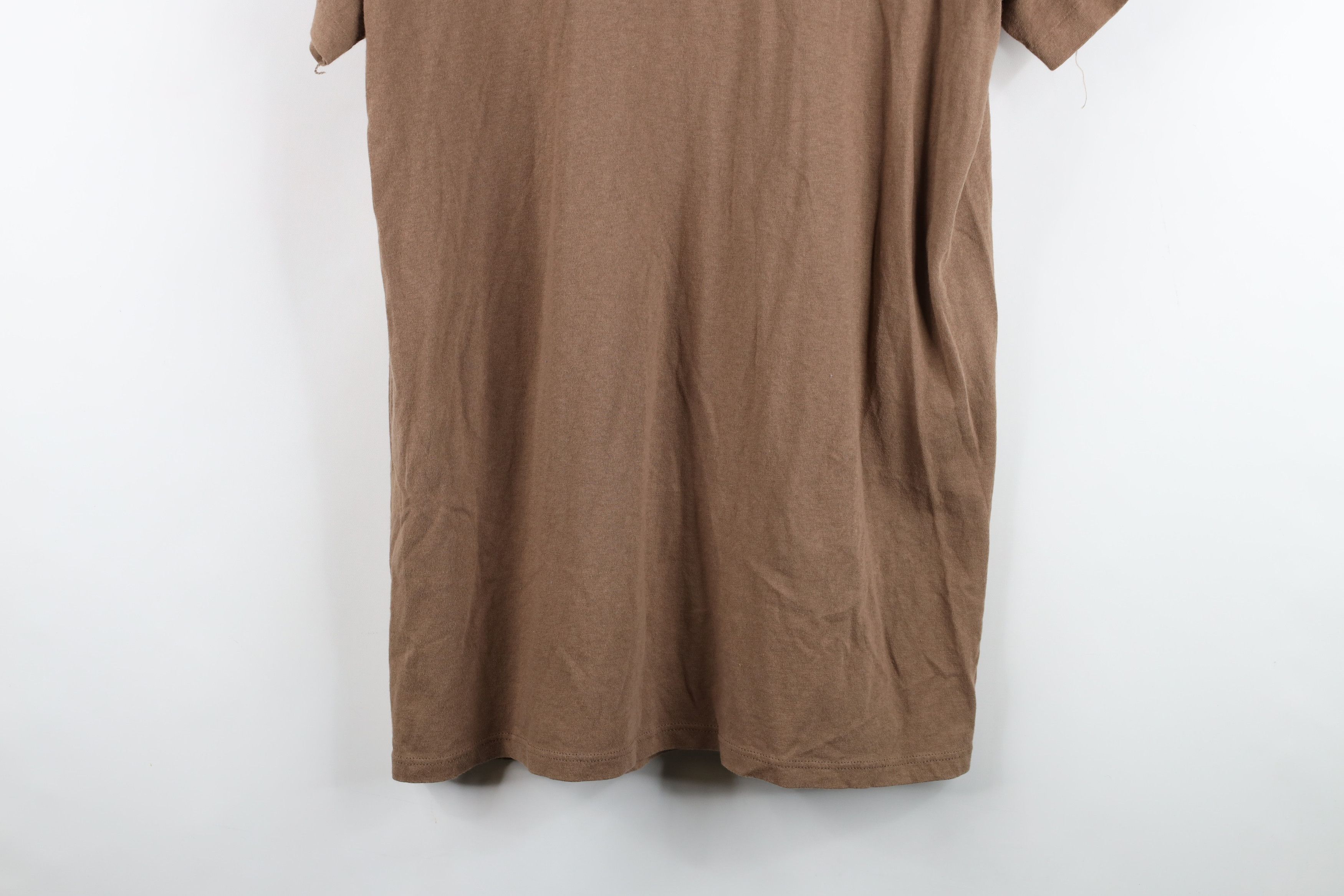 Vintage Vintage 70s Streetwear Cotton Short Sleeve T-Shirt Brown USA Size US L / EU 52-54 / 3 - 3 Thumbnail