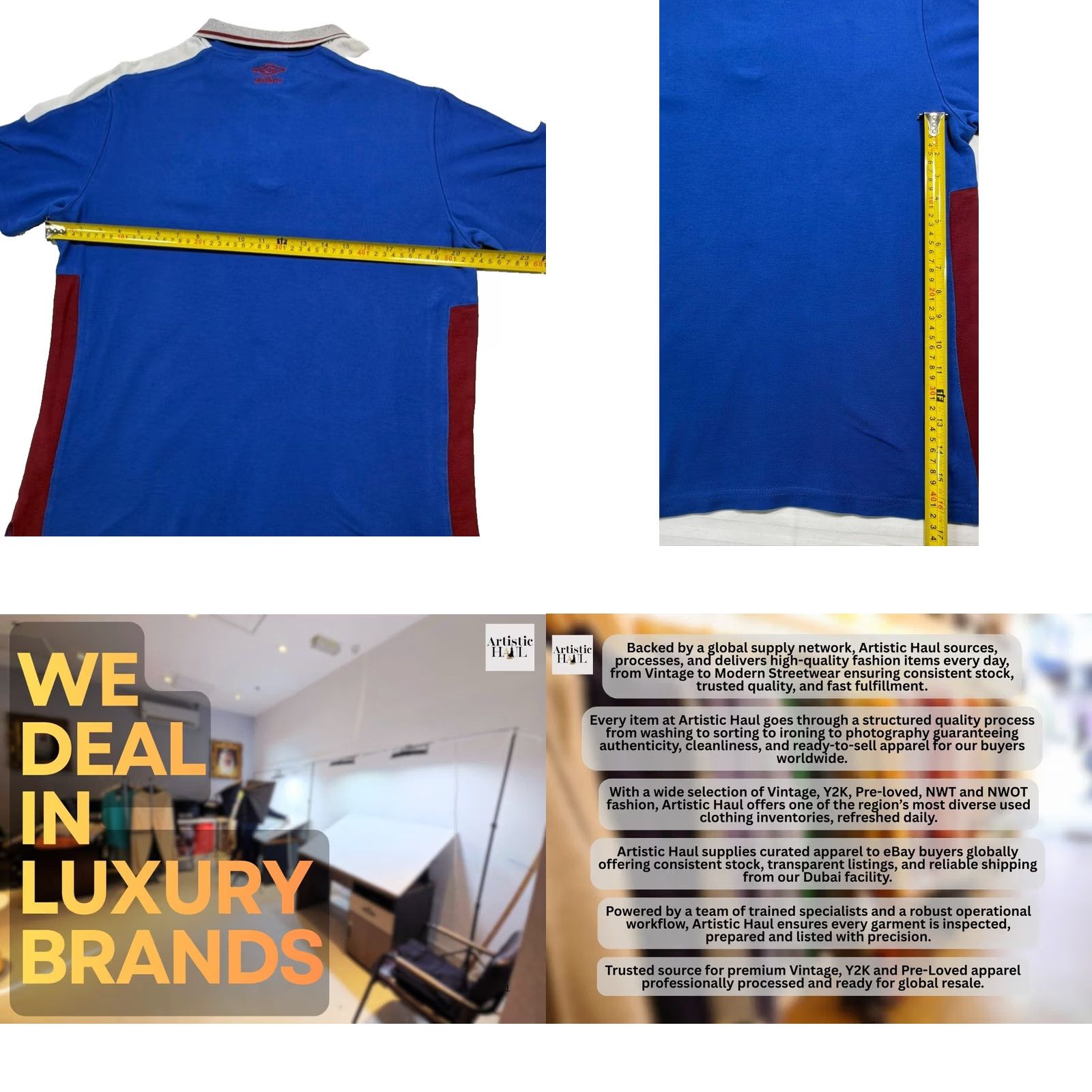 Umbro Umbro Polo Shirt Men XL Blue Knit Cotton Short Sleeve Lion Crest Logo Size US XL / EU 56 / 4 - 9 Thumbnail