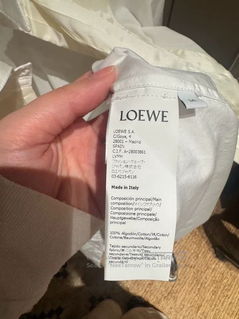 Loewe Loewe White long-sleeved shirt Size XS / US 0-2 / IT 36-38 - 5 Thumbnail