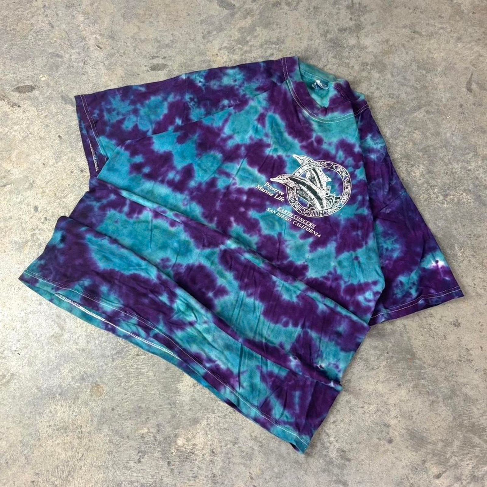 Patagonia × The North Face × Vintage Vintage 90s Preserve Marine Wildlife Tie Dye T-shirt Size US L / EU 52-54 / 3 - 1 Thumbnail