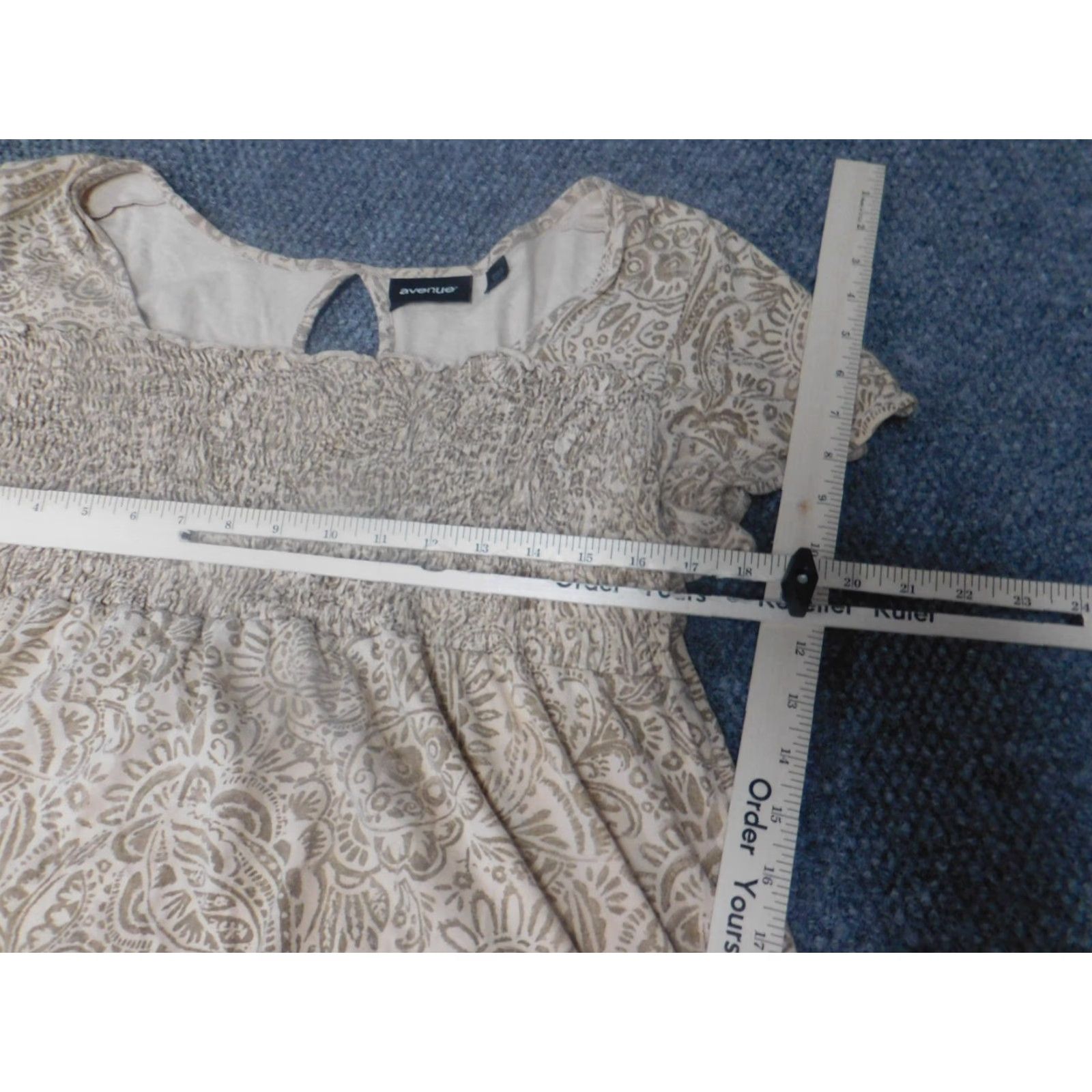 Avenue Avenue Womens Blouse 14 beige Pullover stretch Size XL / US 12-14 / IT 48-50 - 6 Thumbnail