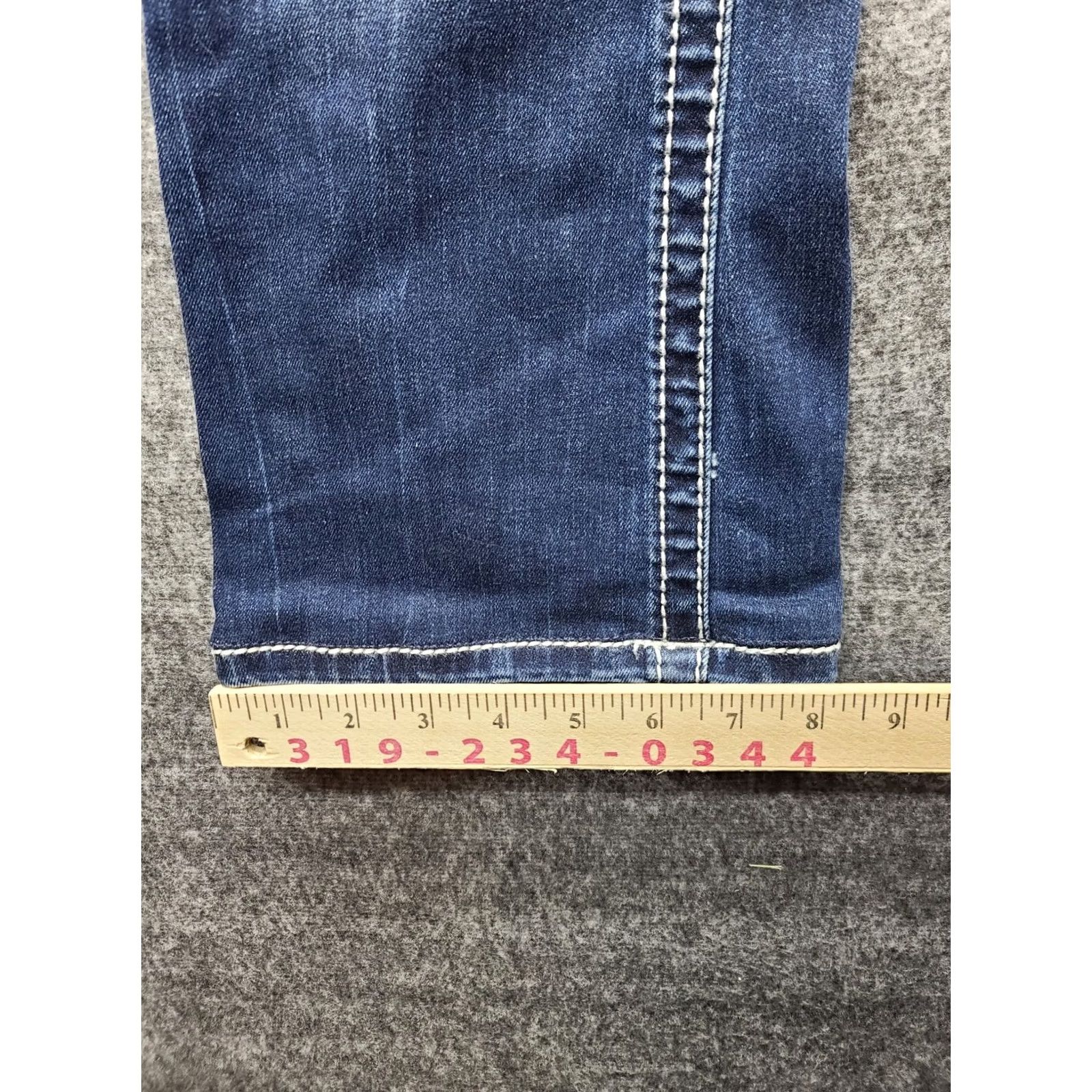 Miss Me Miss Me Jeans Womens 26x26 Boot Cut Mid Rise Embroidered Rhinestone Denim Blue 5-Pocket Country Western Cowgirl Womens Jeans Size 28" / US 6 / IT 42 - 7 Thumbnail