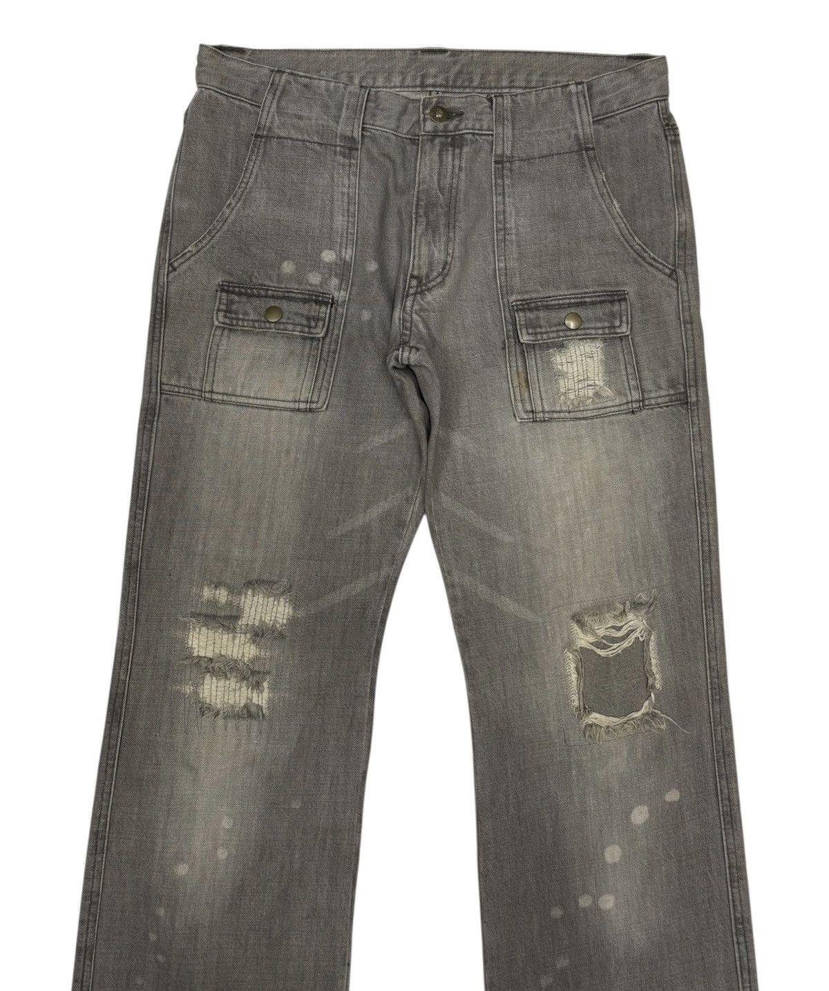 Boycott Rare Japanese Boycott Patchwork Loose Mud Wash Denim Jeans Size US 33 - 3 Thumbnail