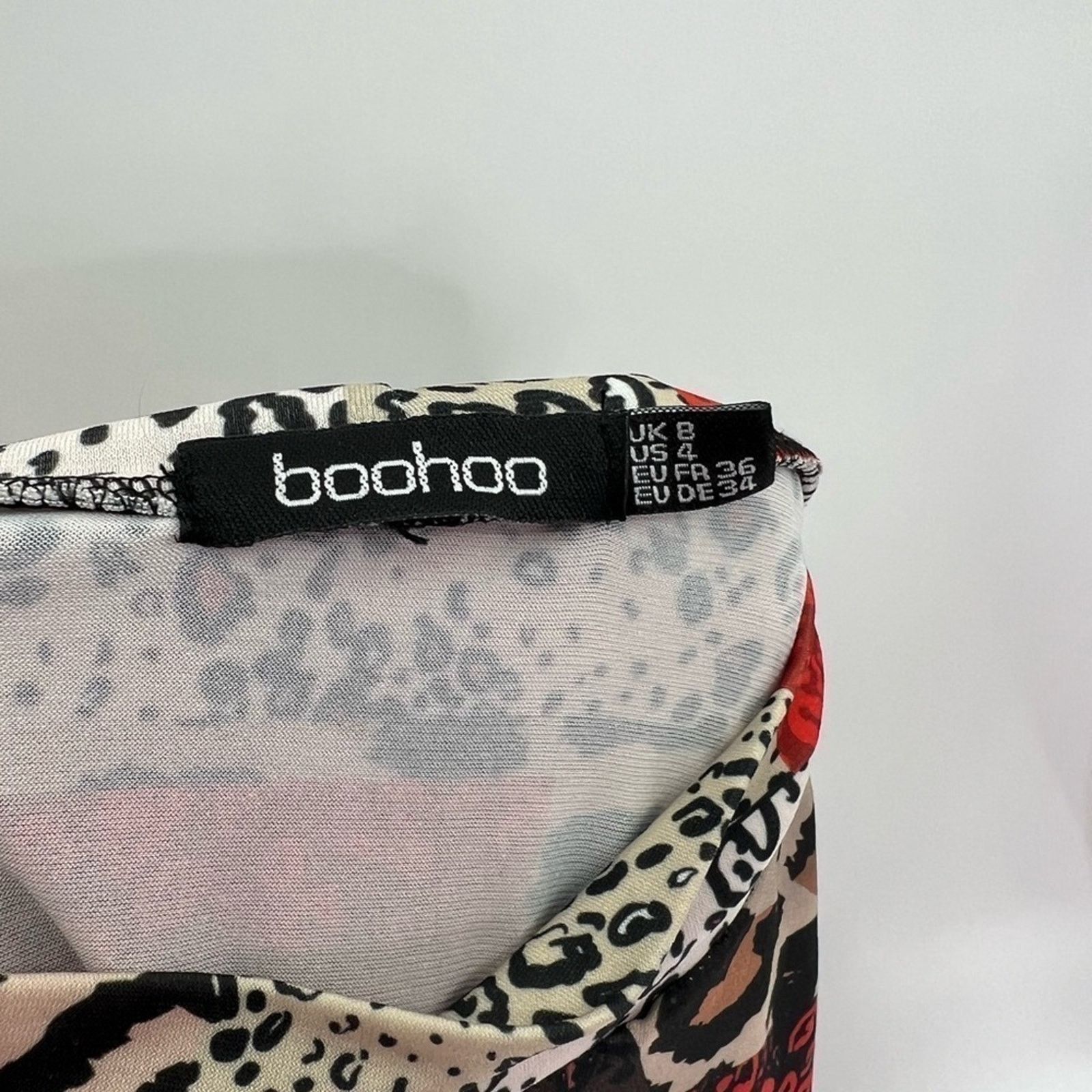 Boohoo BOOHOO Women's Multicolored Animal Print Polyester Bodysuit Size S / US 4 / IT 40 - 8 Thumbnail
