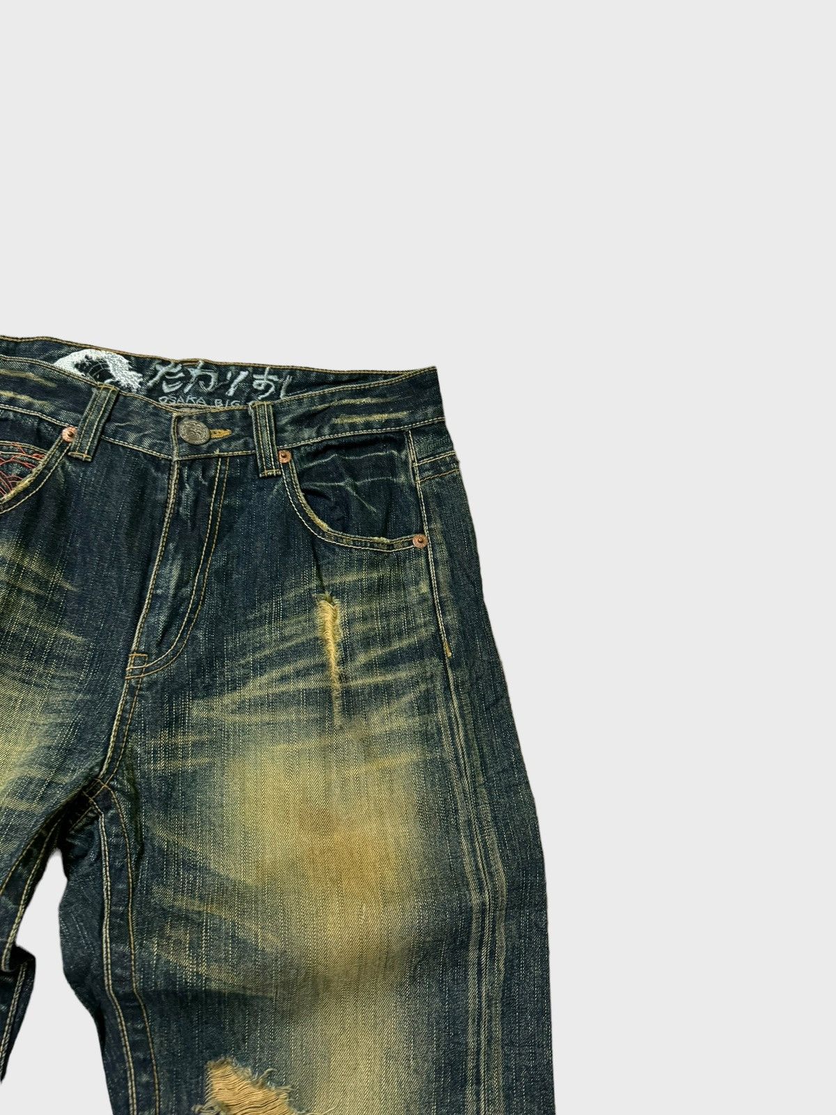 Tornado Mart Made in Japan Osaka Big Train Distressed Denim Jeans Size US 29 - 5 Thumbnail