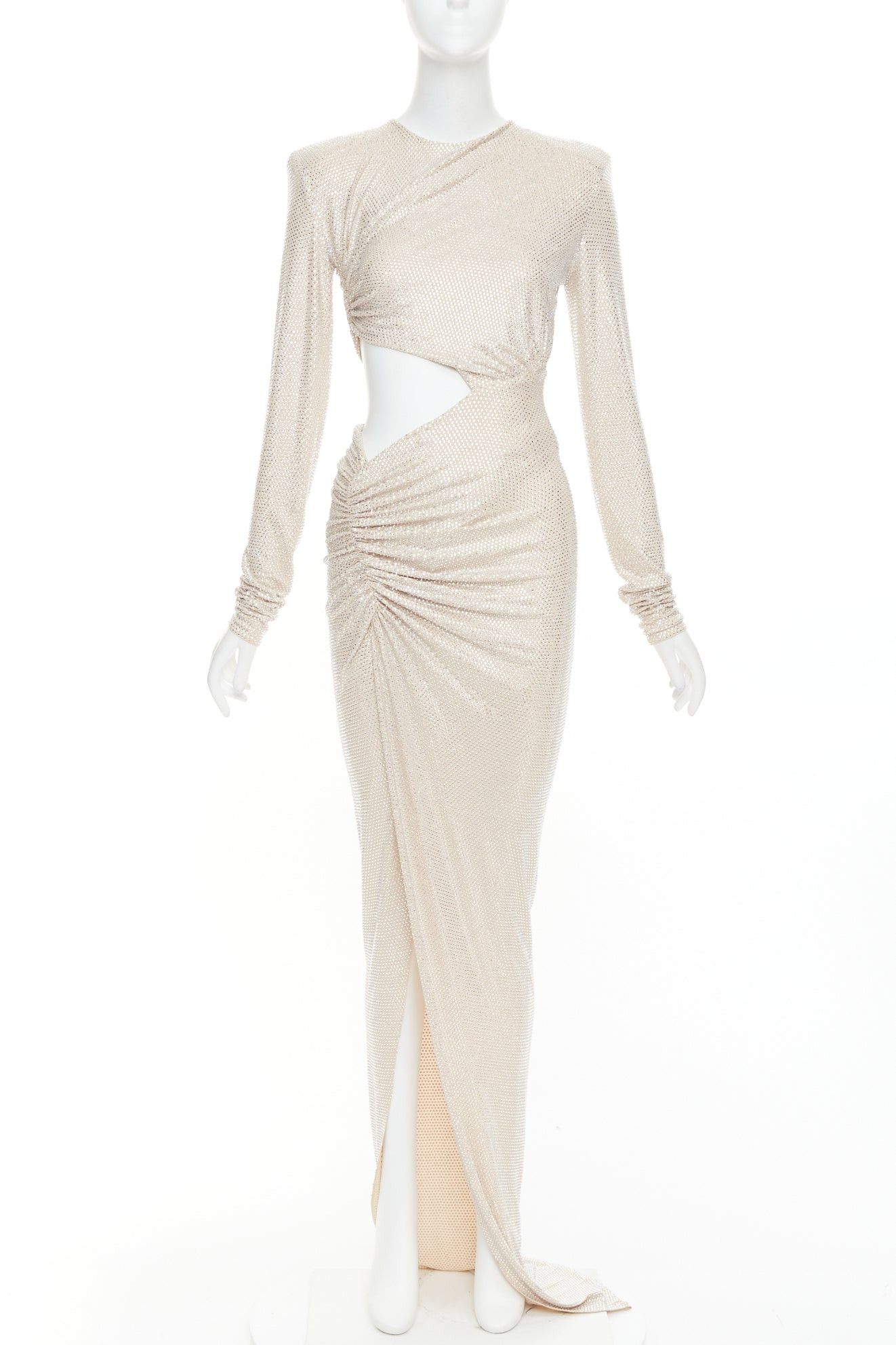 Alexandre Vauthier ALEXANDRE VAUTHIER 2023 Bridal ivory nude diamond strass crystal cut out draped gown Size S / US 4 / IT 40 - 1 Thumbnail