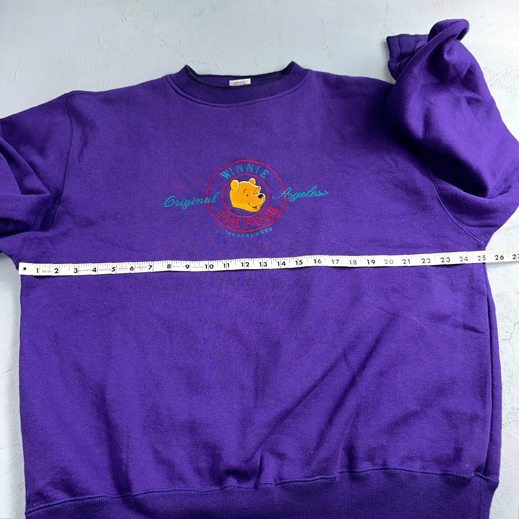 Vintage VINTAGE Pooh Sweatshirt 1X Purple Crew Neck Embroidered VTG Acrewood 90s Winnie The Pooh Bear Unisex Adults Mens Womens Size US XL / EU 56 / 4 - 5 Thumbnail