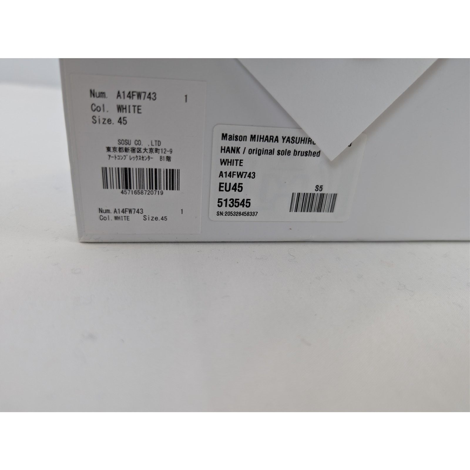 Maison MIHARA YASUHIRO o1rshd1 Hank Original Sole Brushed Sneaker in White Size US 12 / EU 45 - 23 Thumbnail