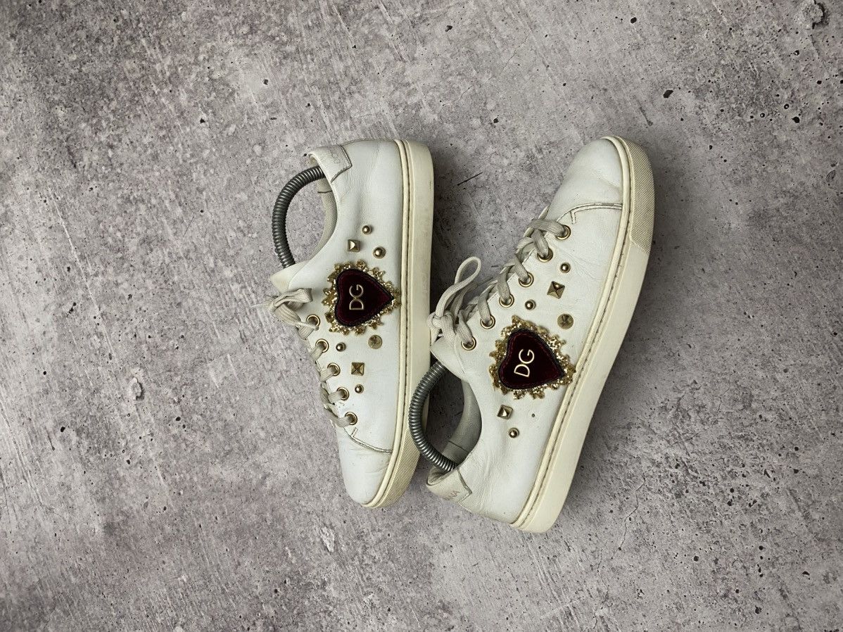 Dolce & Gabbana 🔥Dolce & Gabbana hear leather sneakers Size US 8 / IT 38 - 4 Thumbnail