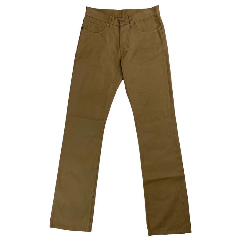 HELMUT LANG Silk blended boot cut khaki jeans