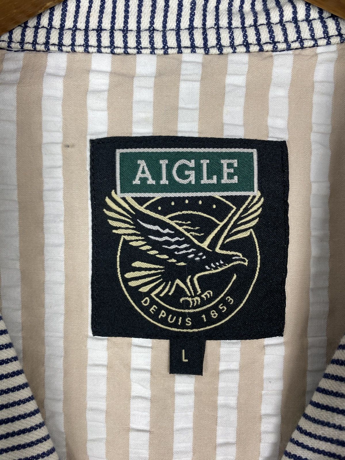 Aigle Rare‼️ Aigle Hickory Stripe Chore Jacket Size US L / EU 52-54 / 3 - 7 Thumbnail