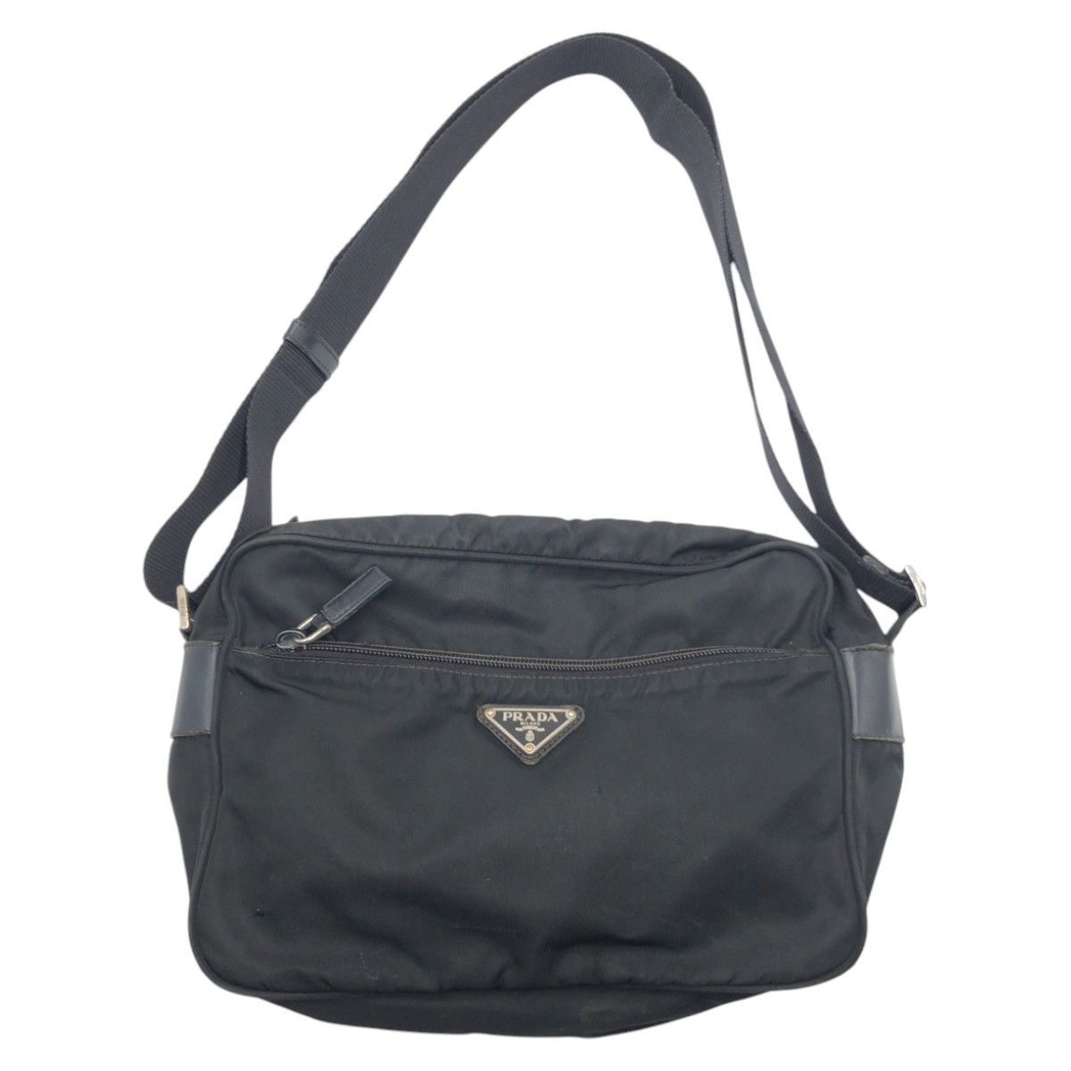 Prada Prada Tessuto Triangle Logo Nylon Shoulder Bag Others Crossbody Bag in Black, Men's